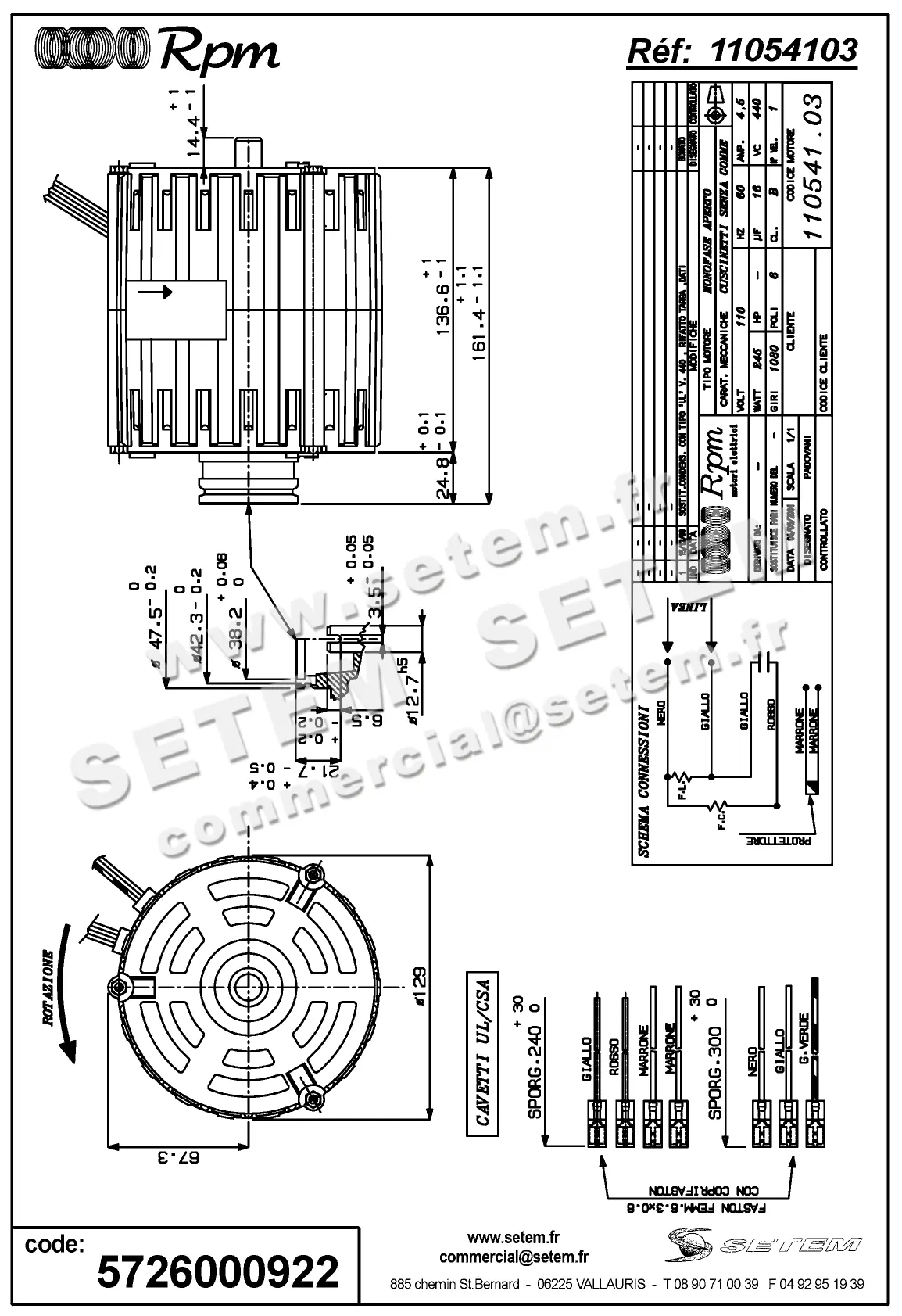 5726000922-MOTEUR RPM 11054103