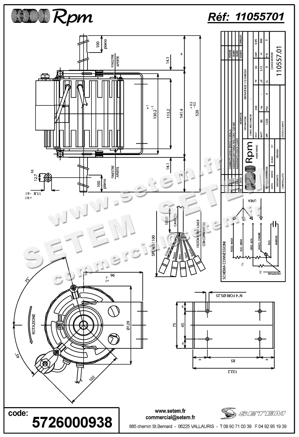 5726000938-MOTEUR RPM 11055701 "FC35000557" 2