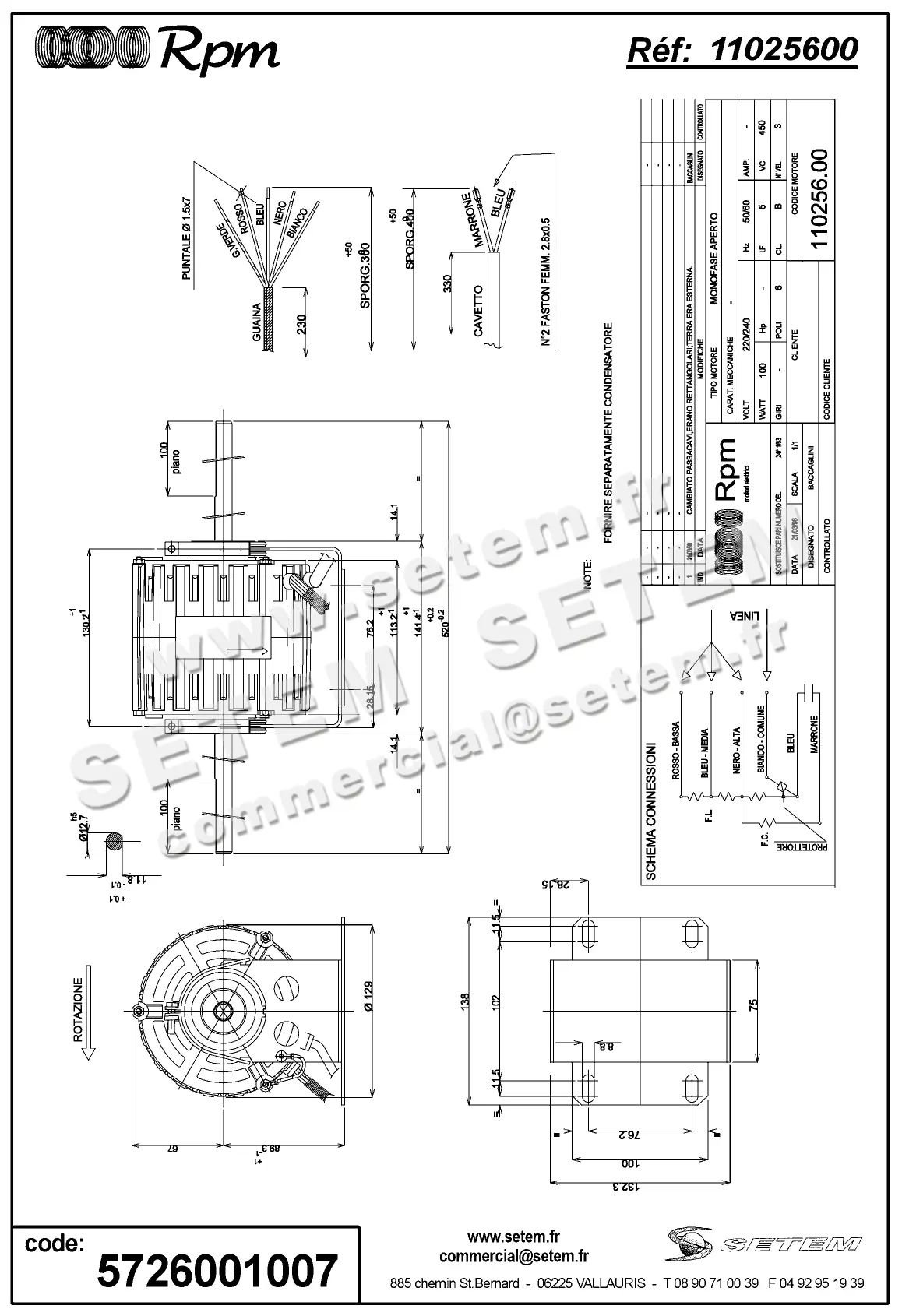 5726001007-MOTEUR RPM 11025600 "C5038971" 2