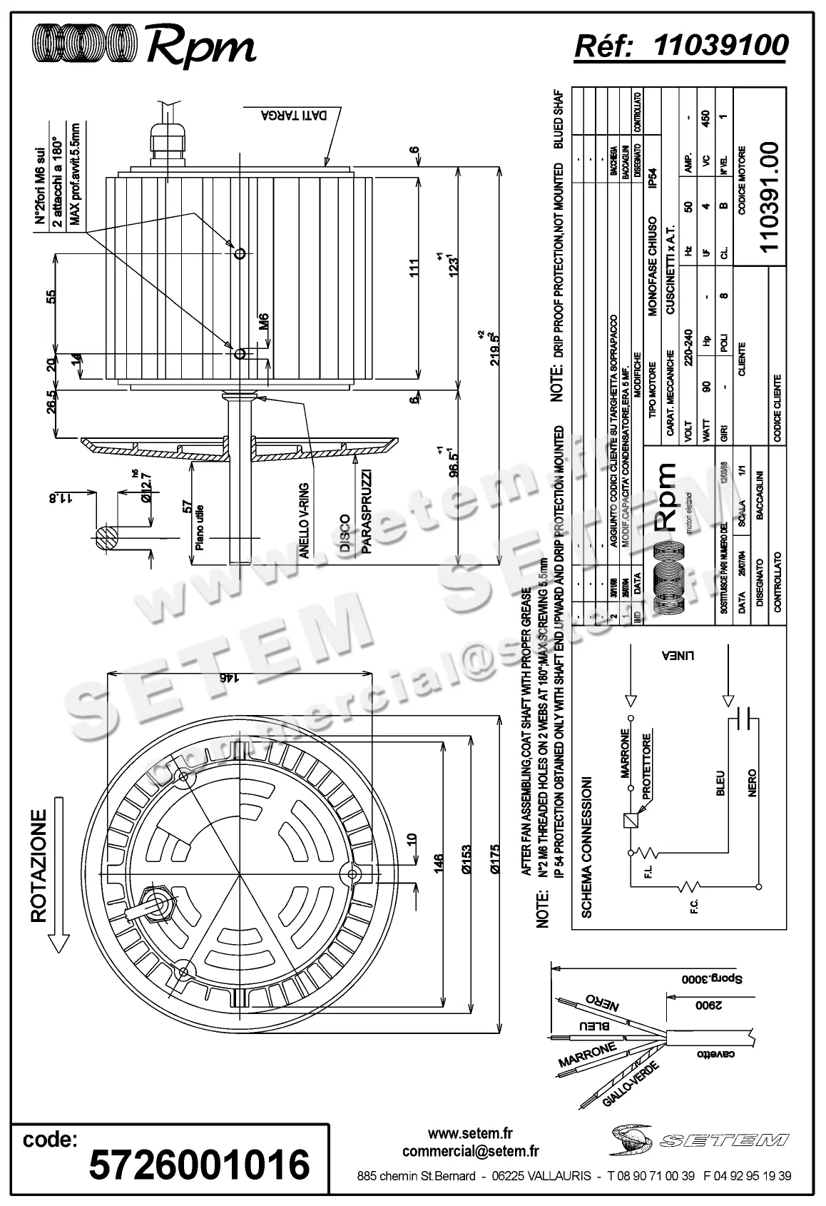 5726001016-MOTEUR RPM 11039100 2