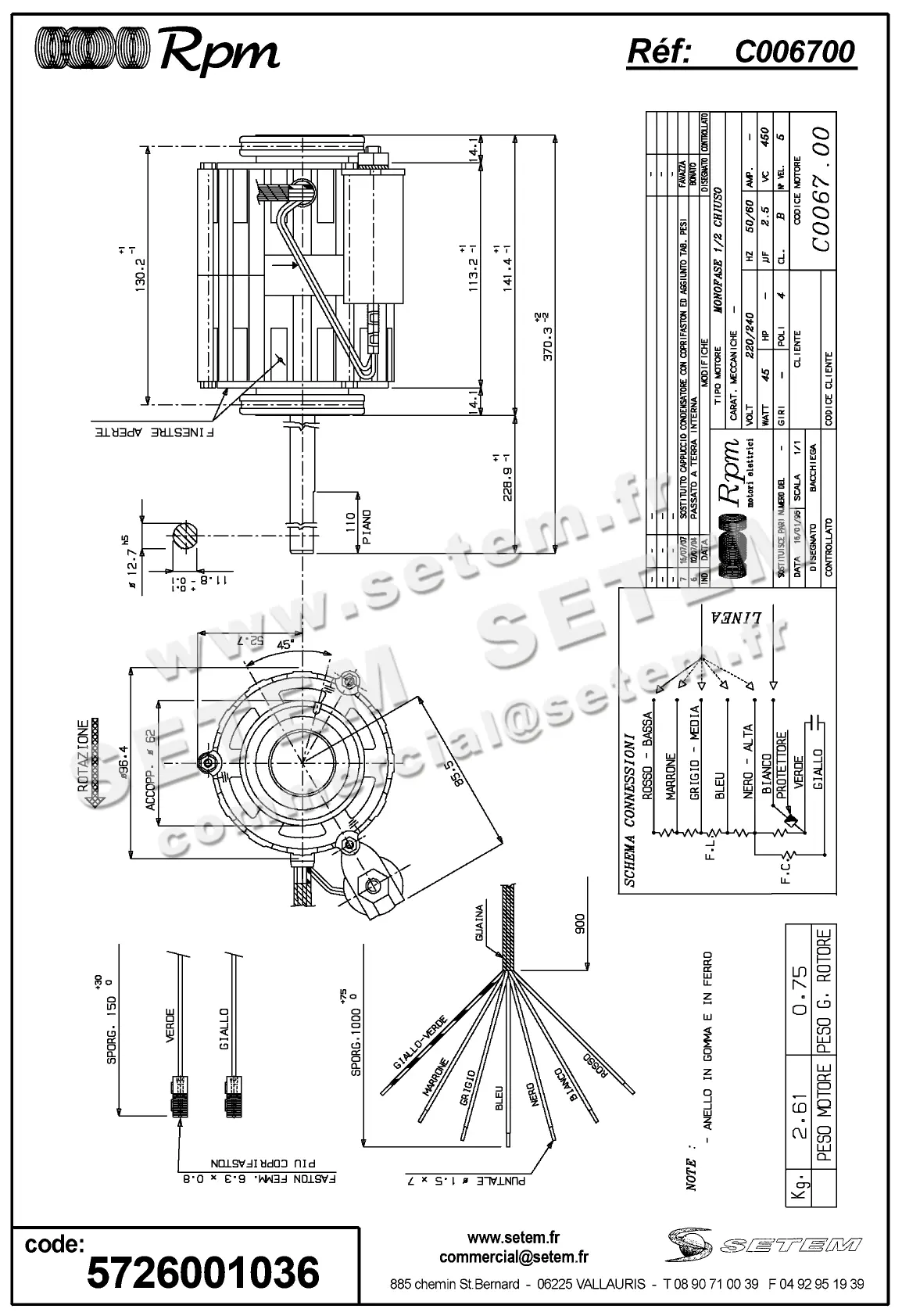 5726001036-MOTEUR RPM C006700 2