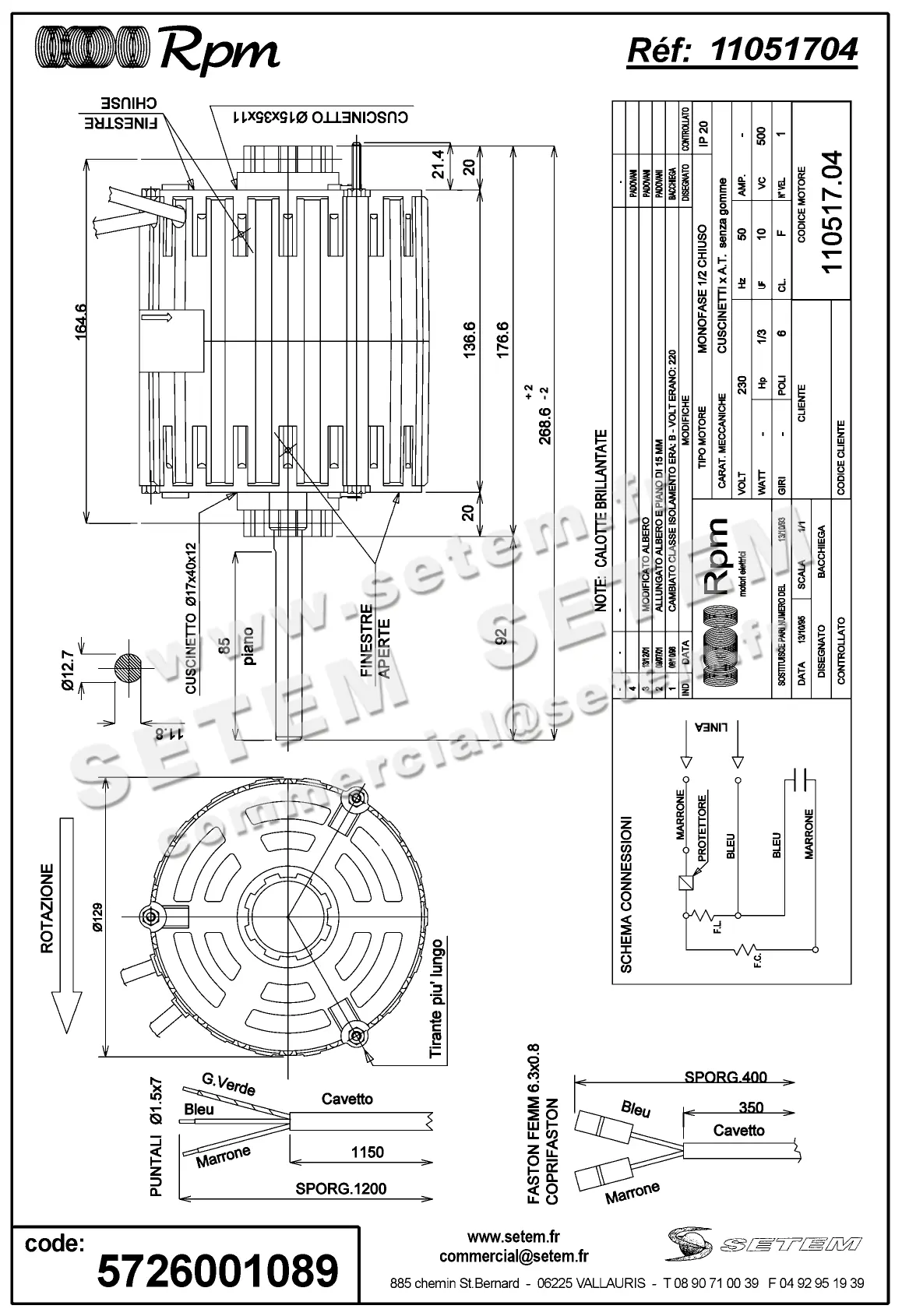 5726001089-MOTEUR RPM 11051704 "135006" 2