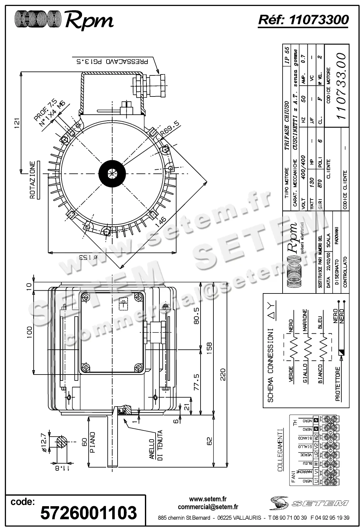 5726001103-MOTEUR RPM 11073300