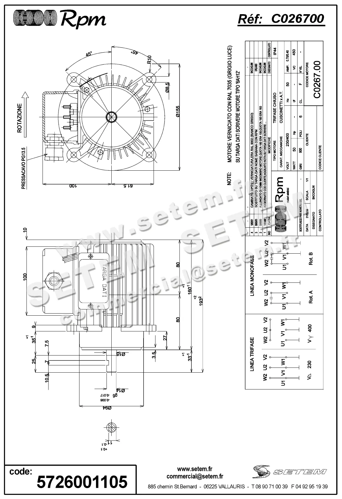 5726001105-MOTEUR RPM C026700 2