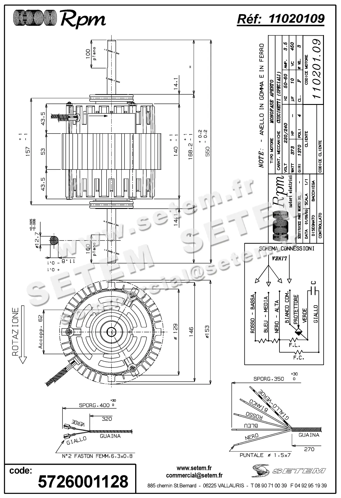5726001128-MOTEUR RPM 11020109 "PB023045" 2