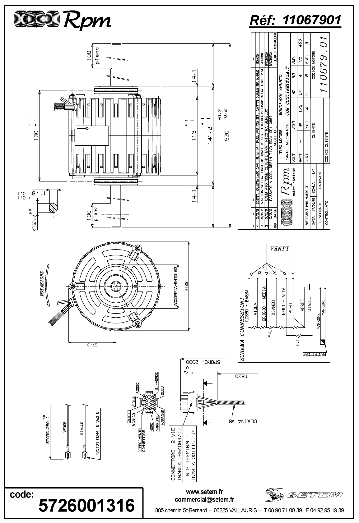 5726001316-MOTEUR RPM 11067901