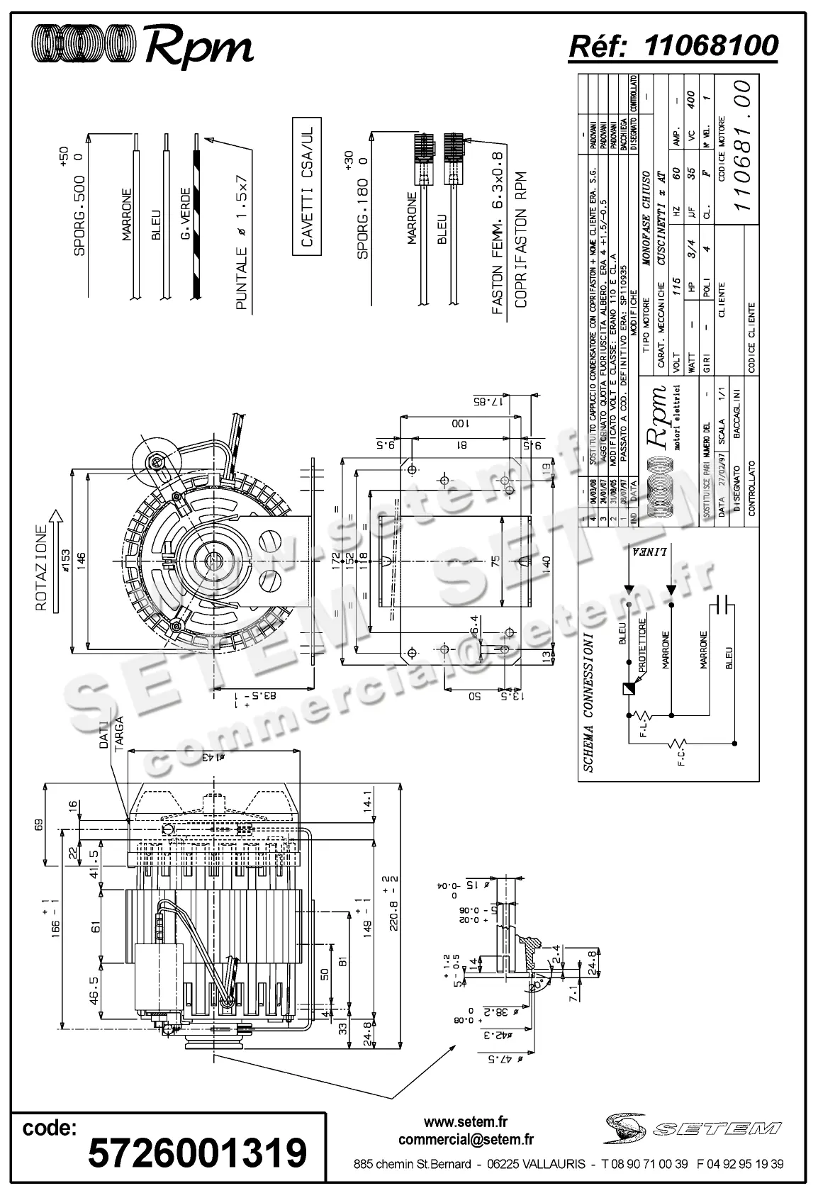 5726001319-MOTEUR RPM 11068100
