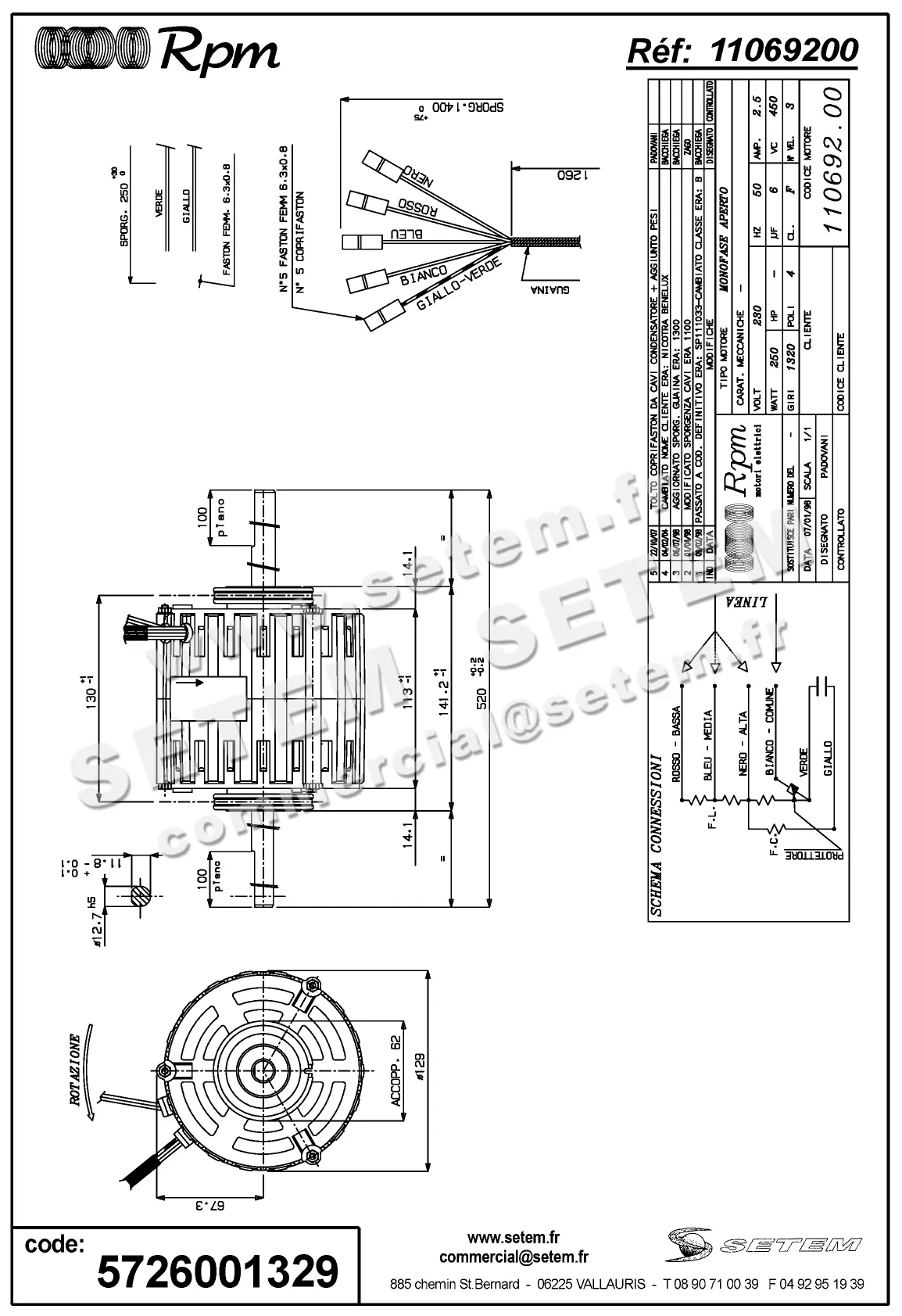 5726001329-MOTEUR RPM 11069200 "PB024108" 2