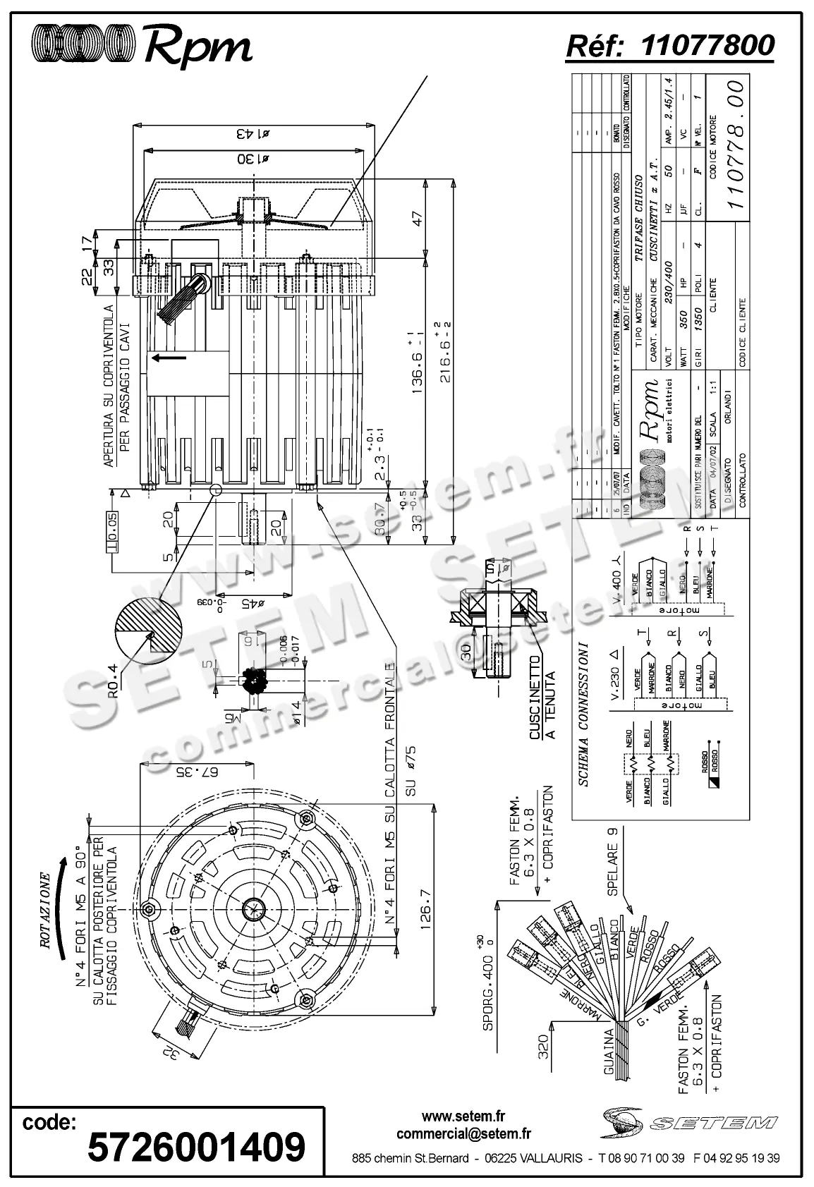 5726001409-MOTEUR RPM 11077800
