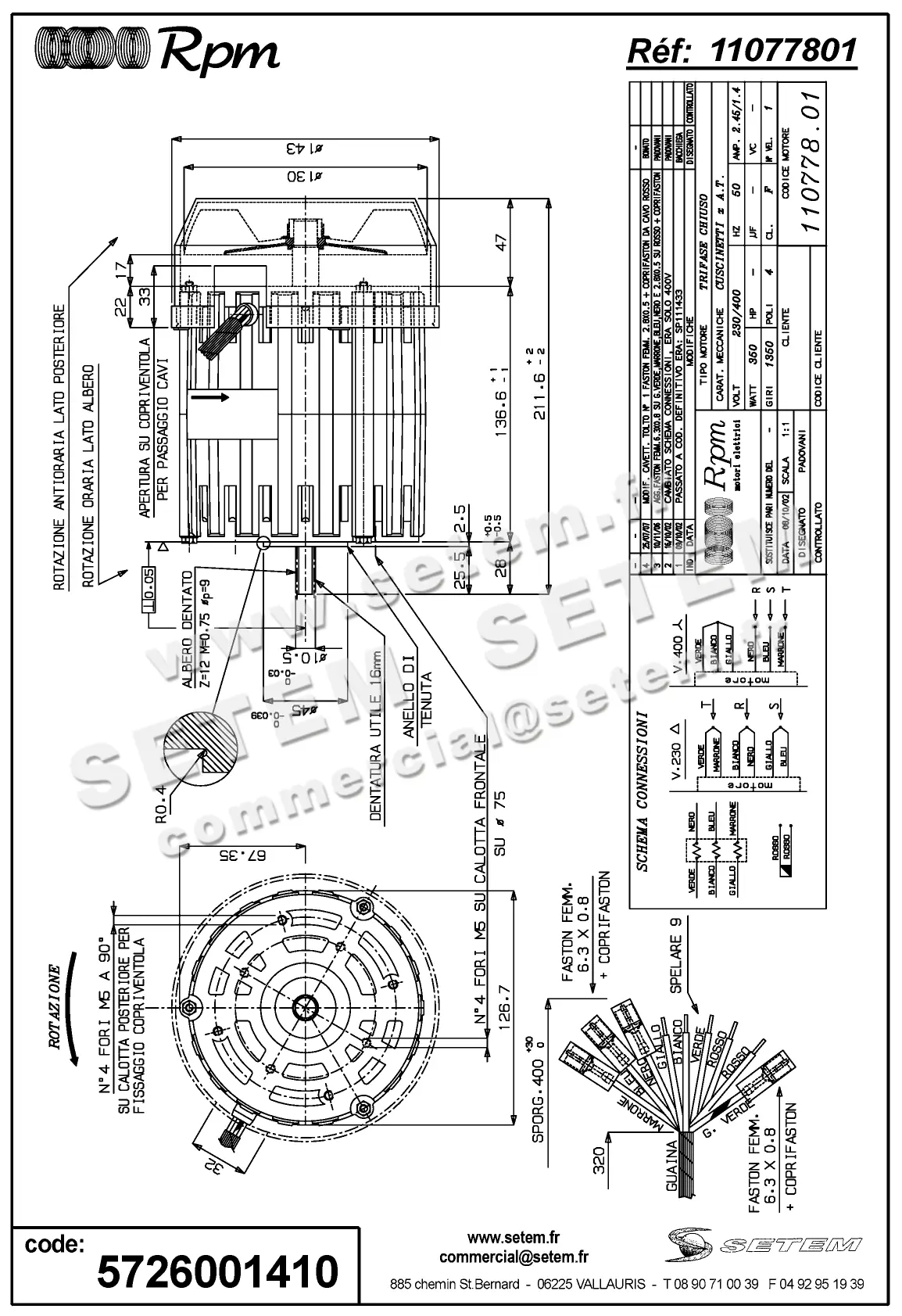 5726001410-MOTEUR RPM 11077801