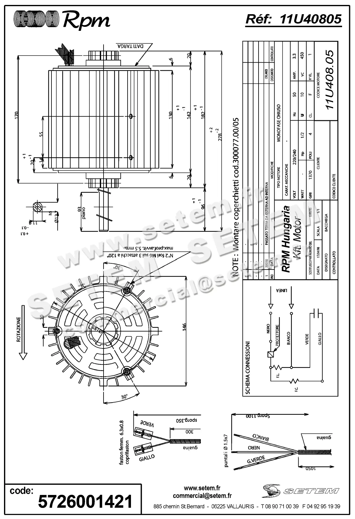5726001421-MOTEUR RPM 11U40805 2