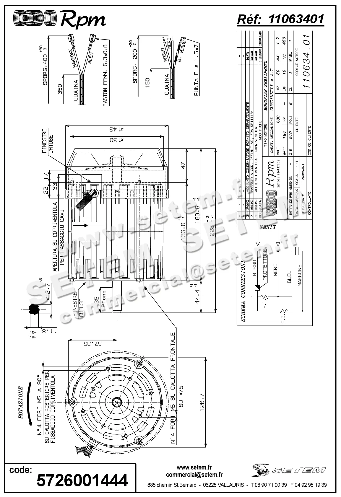 5726001444-MOTEUR RPM 11063401