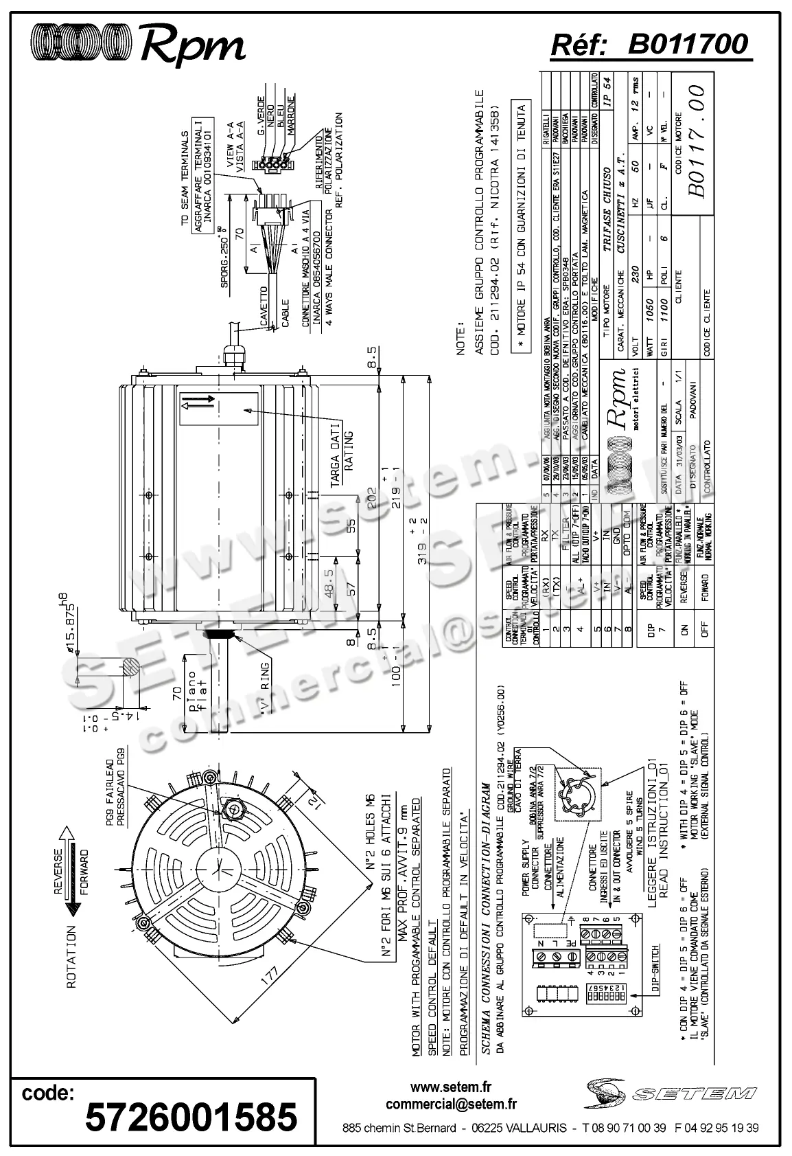 5726001585-MOTEUR RPM B011700