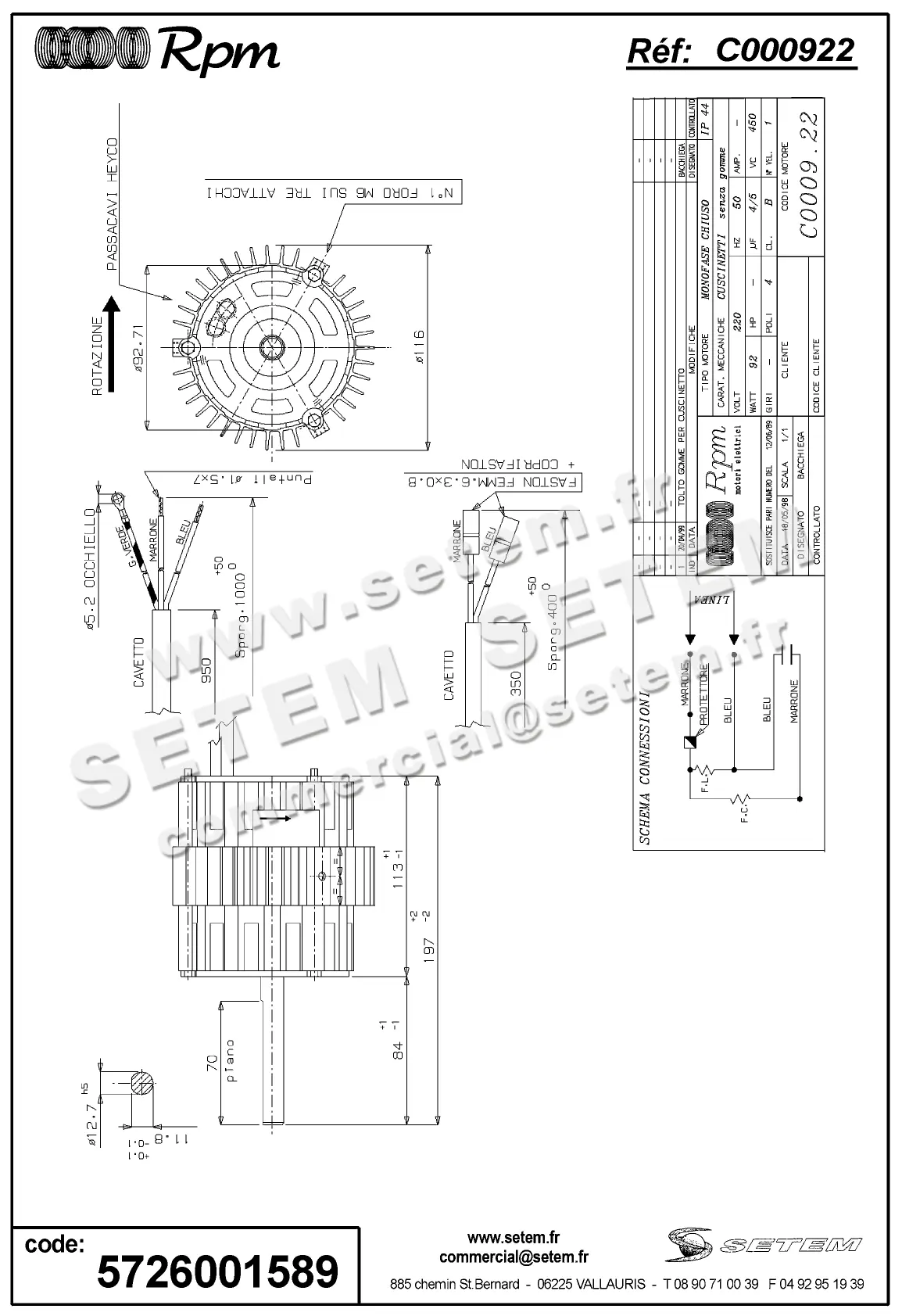 5726001589-MOTEUR RPM C000922