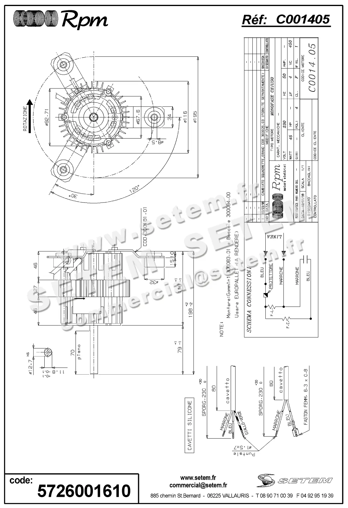 5726001610-MOTEUR RPM C001405