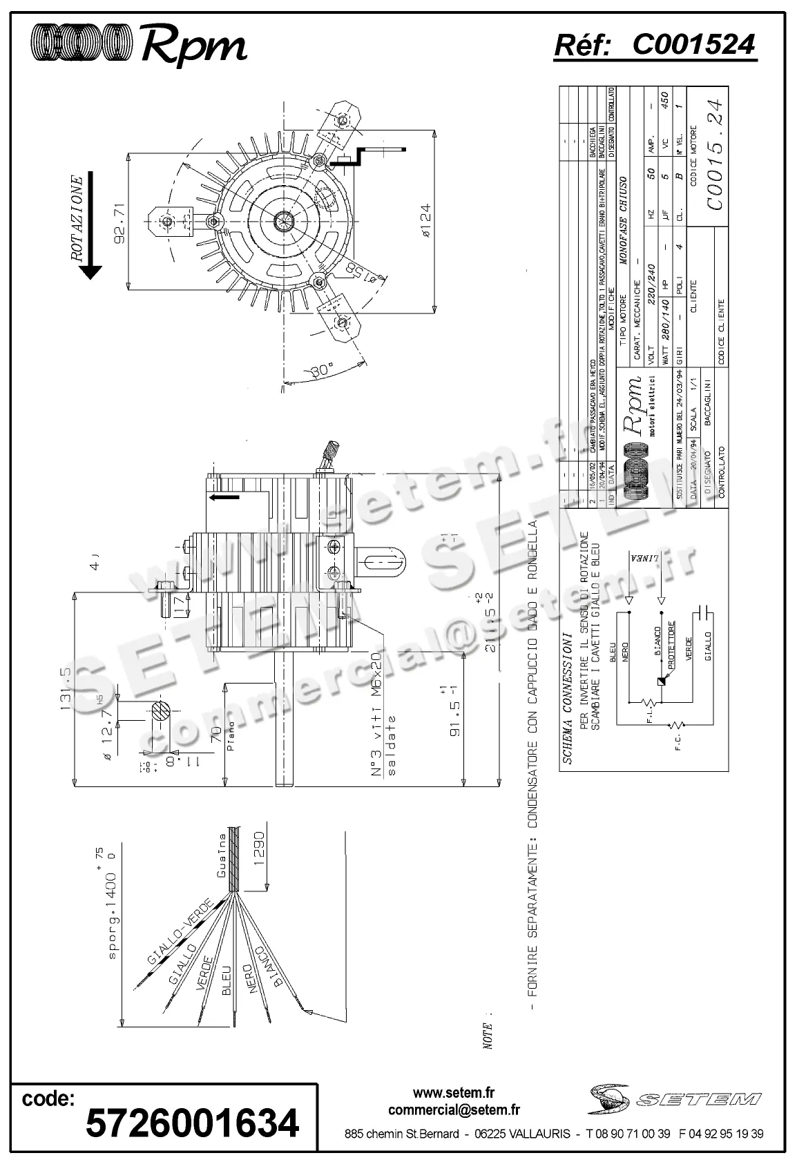 5726001634-MOTEUR RPM C001524