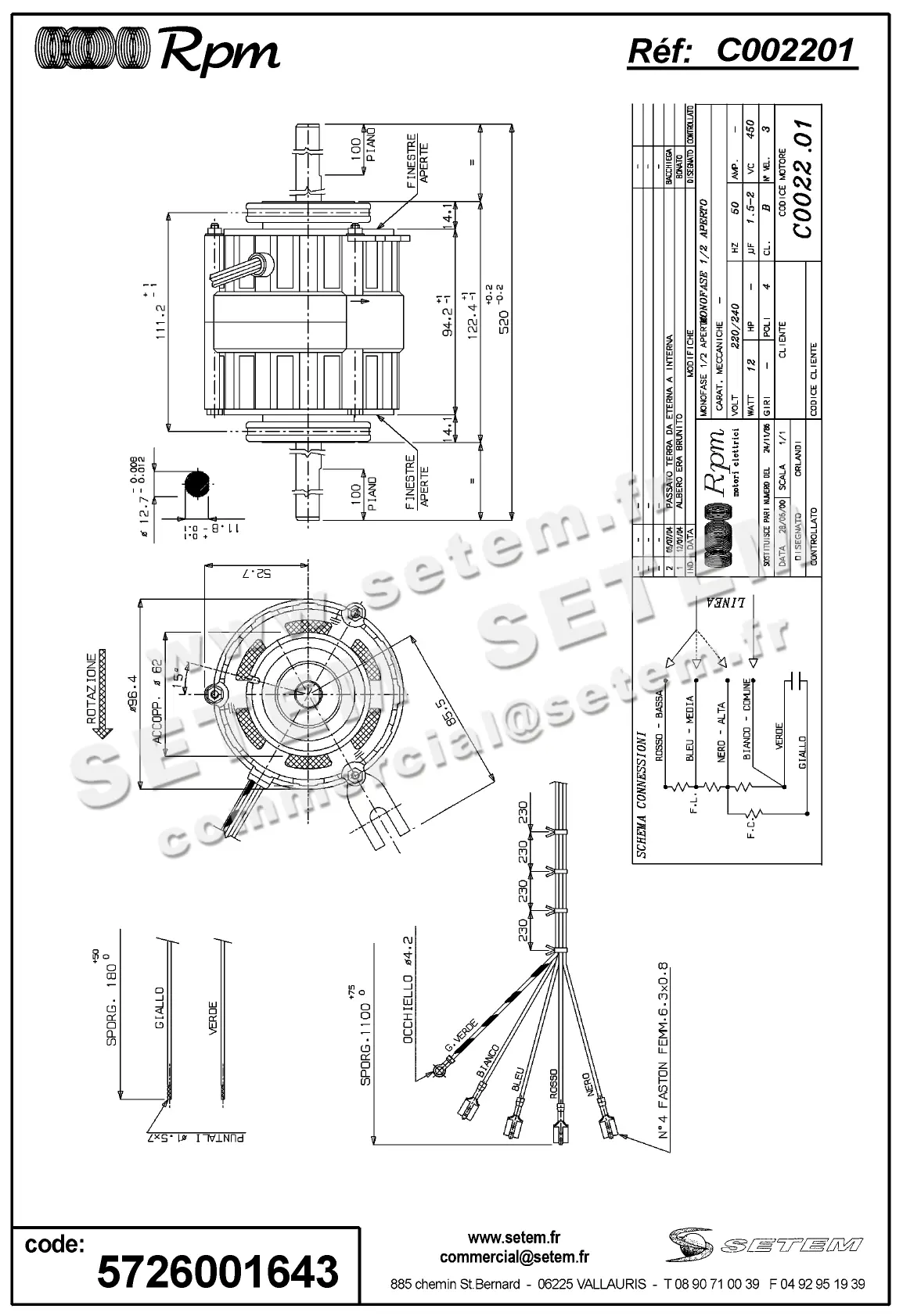 5726001643-MOTEUR RPM C002201 "9101835" 2