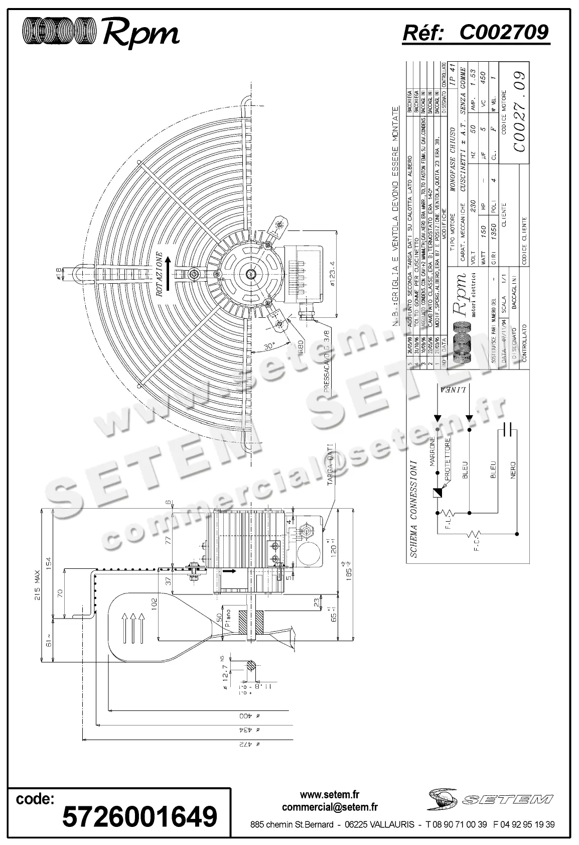5726001649-MOTEUR RPM C002709