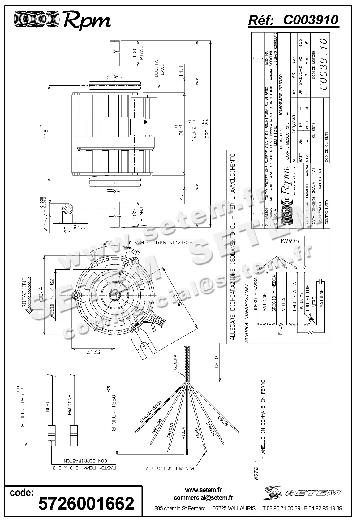 5726001662-MOTEUR RPM C003910