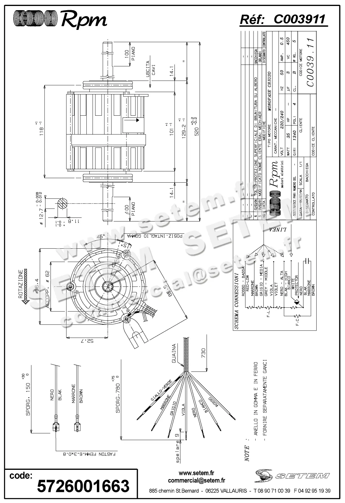 5726001663-MOTEUR RPM C003911