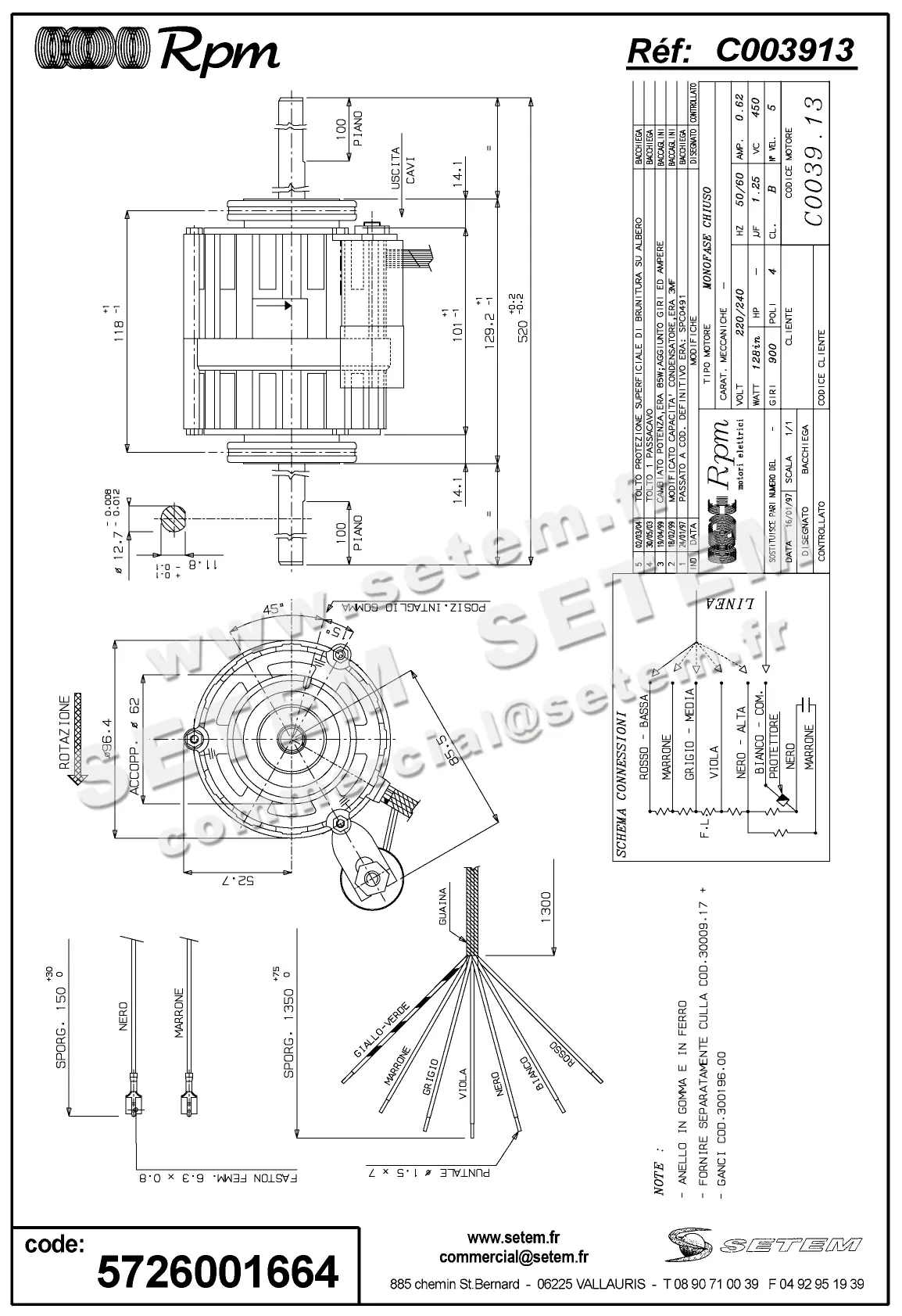 5726001664-MOTEUR RPM C003913