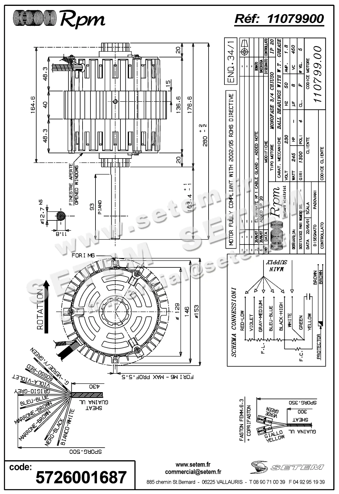 5726001687-MOTEUR RPM 11079900 2