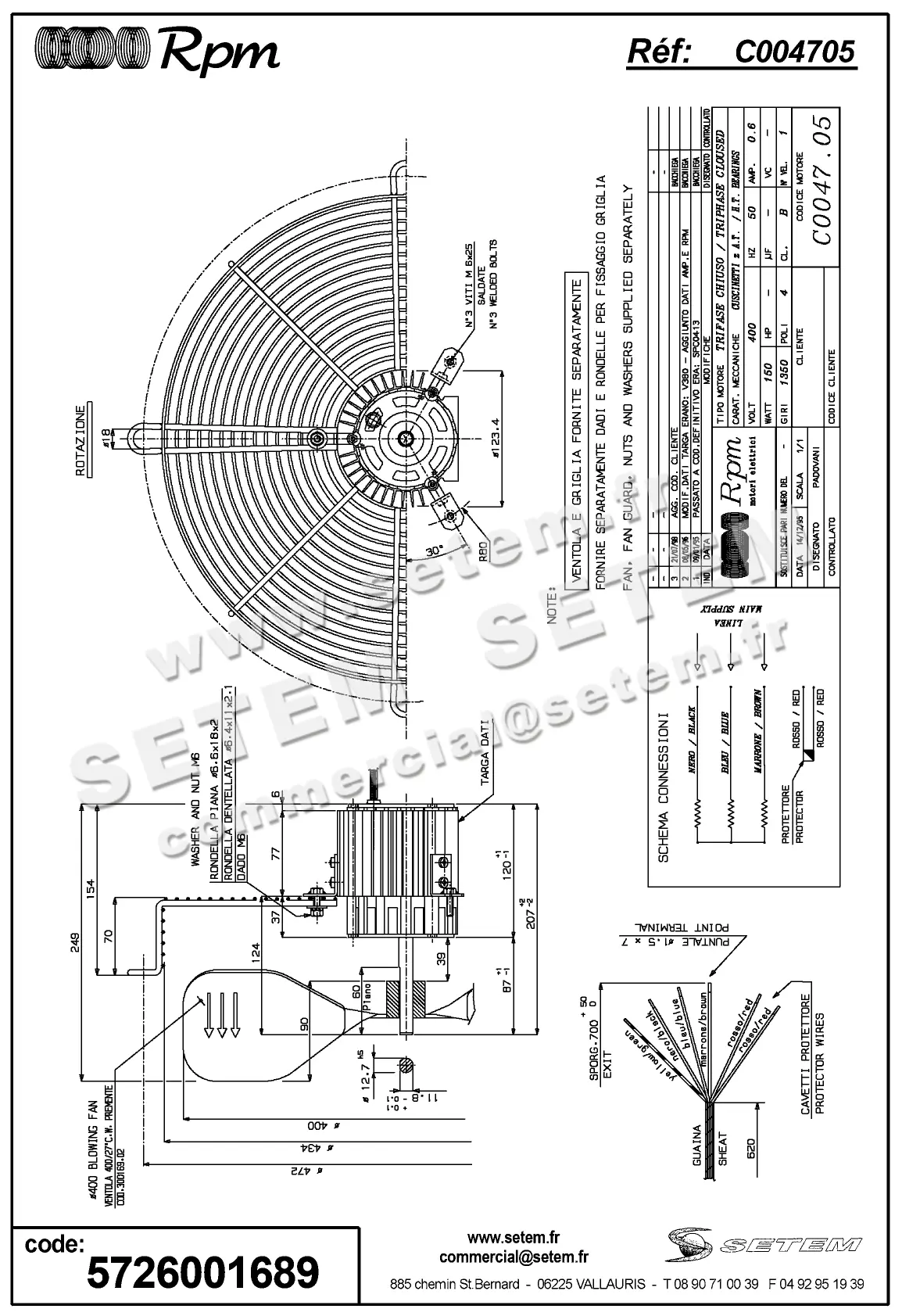 5726001689-MOTEUR RPM C004705