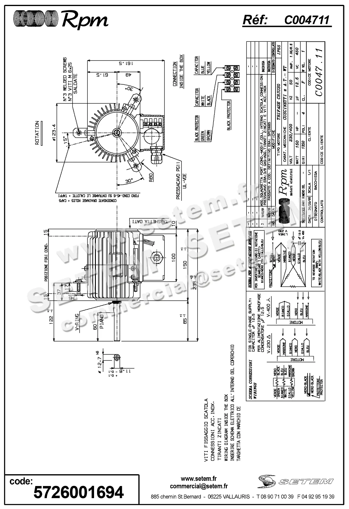 5726001694-MOTEUR RPM C004711