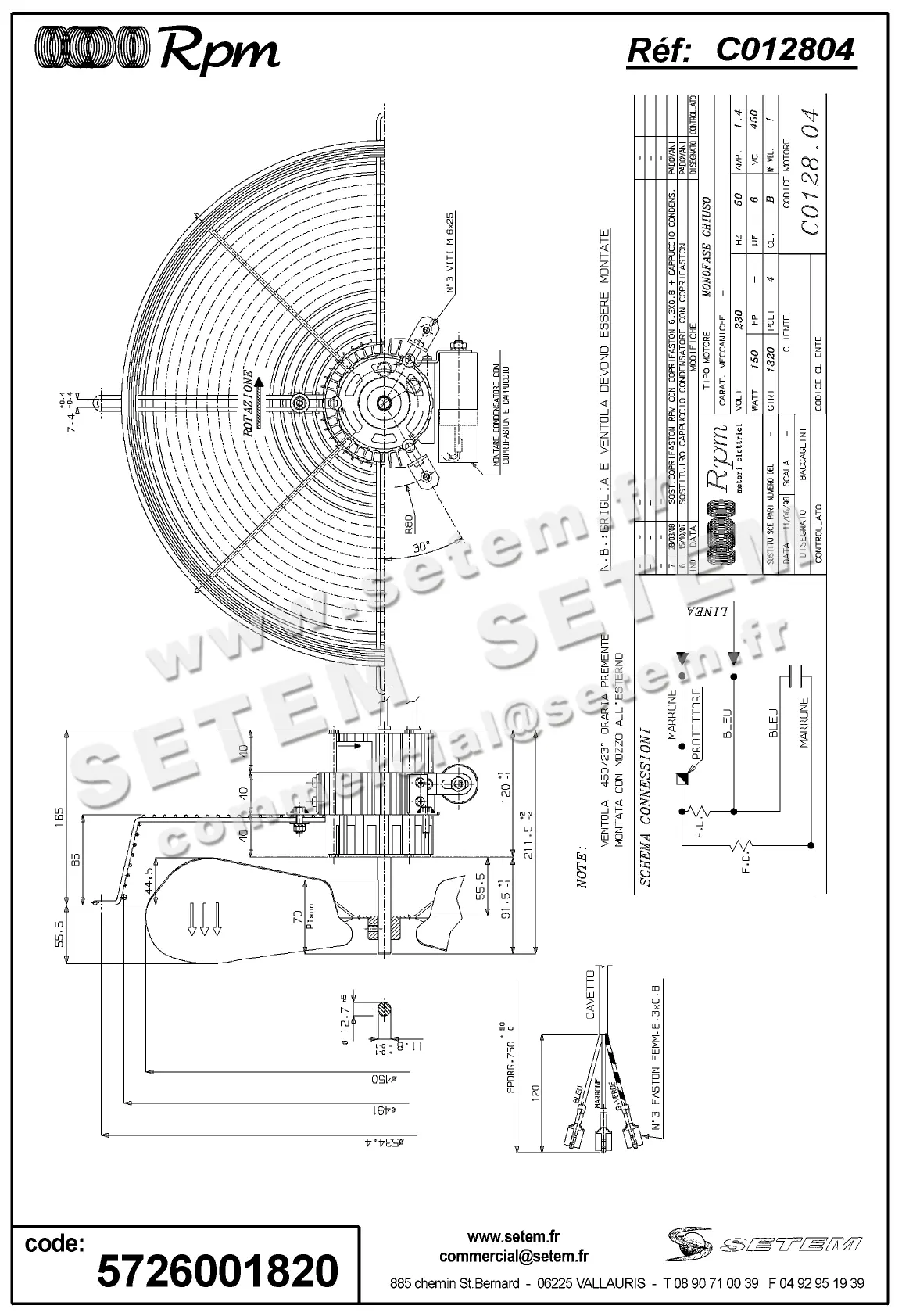 5726001820-MOTEUR RPM C012804 "G00911"