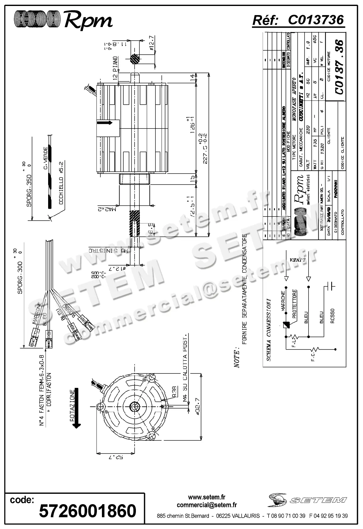 5726001860-MOTEUR RPM C013736