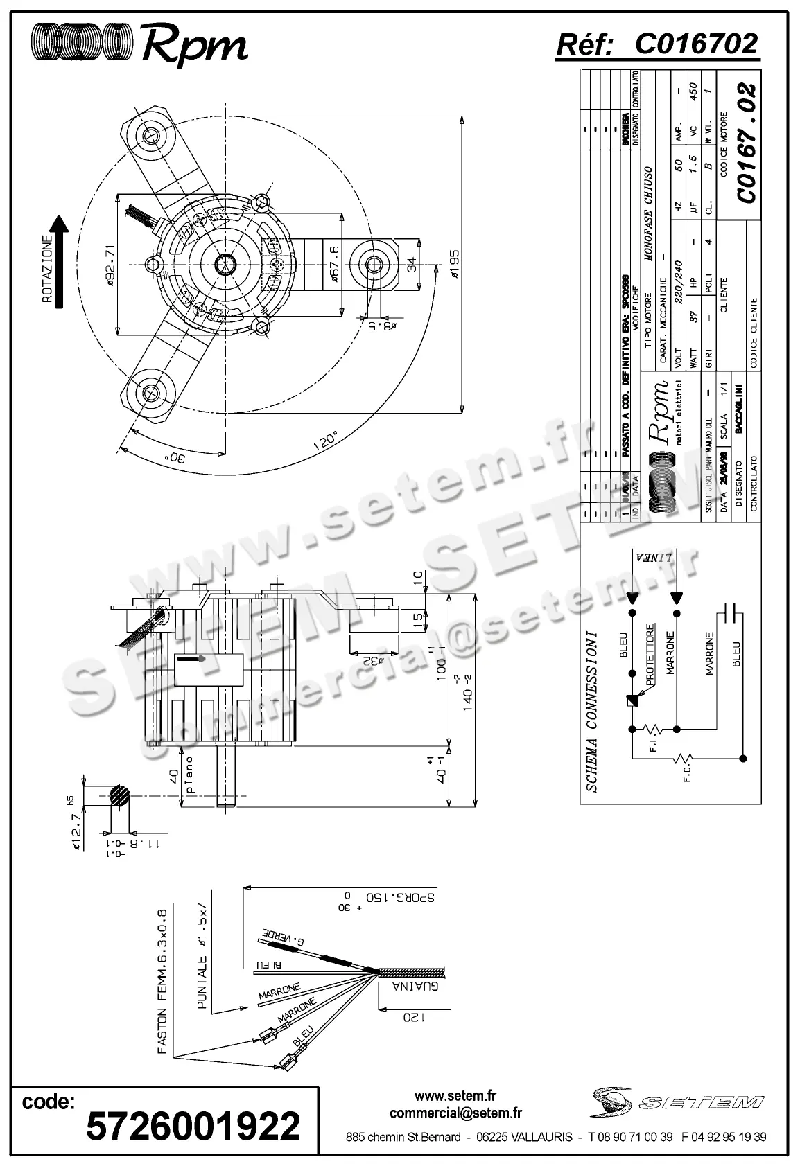 5726001922-MOTEUR RPM C016702
