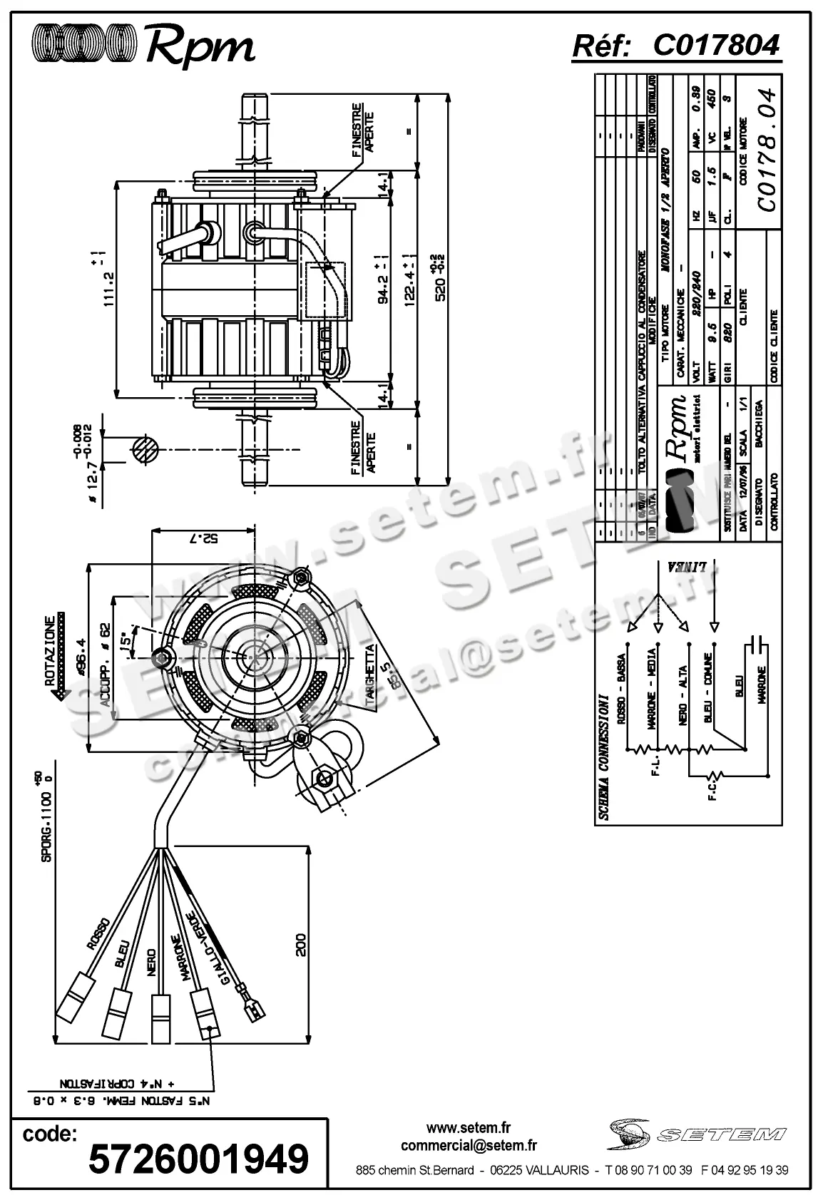 5726001949-MOTEUR RPM C017804