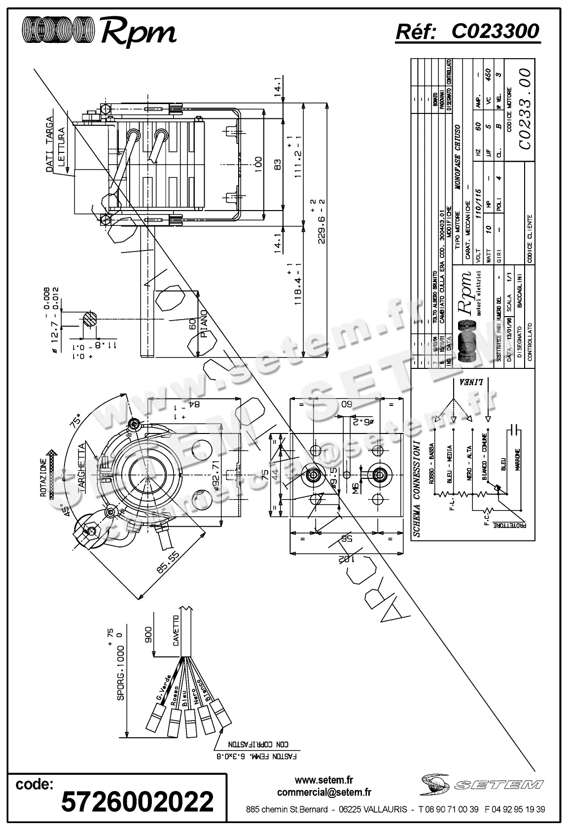 5726002022-MOTEUR RPM C023300