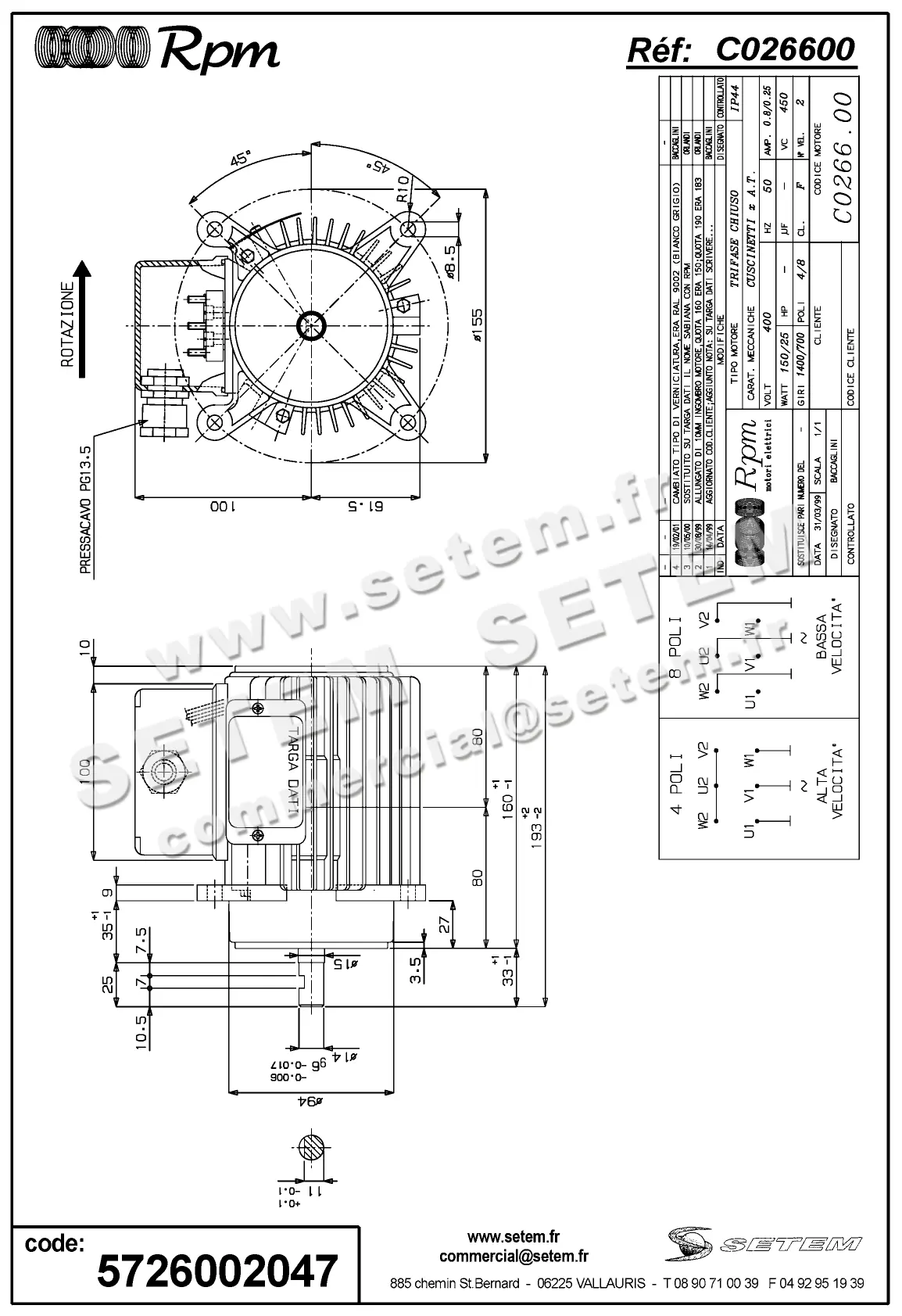 5726002047-MOTEUR RPM C026600