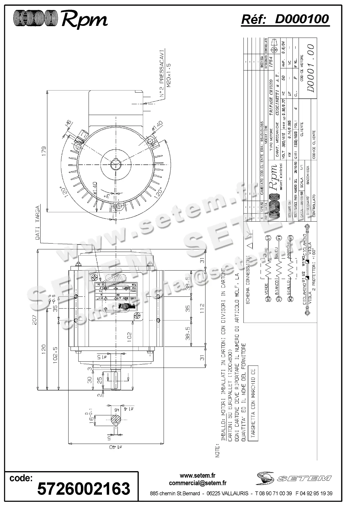 5726002163-MOTEUR RPM D000100