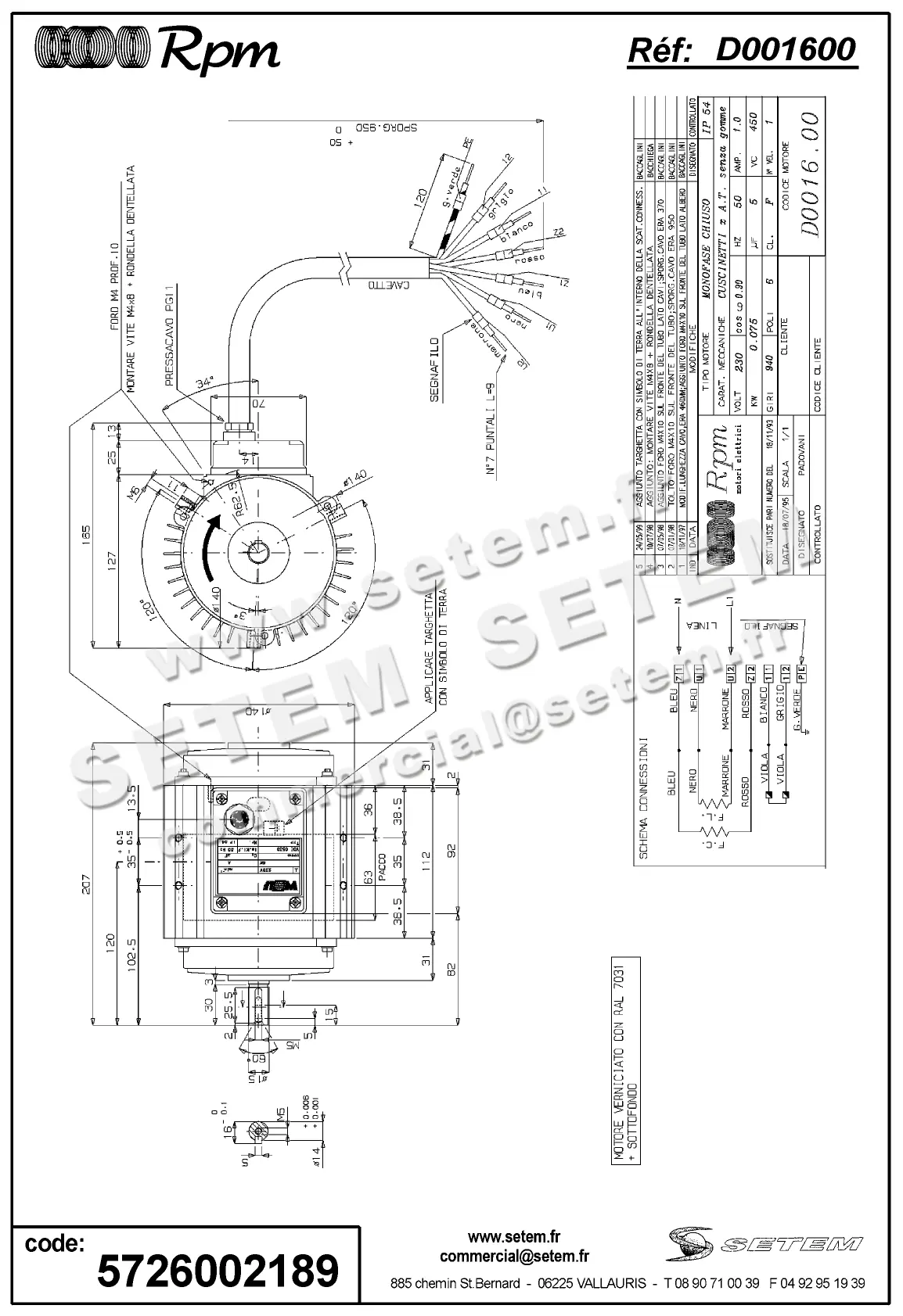 5726002189-MOTEUR RPM D001600
