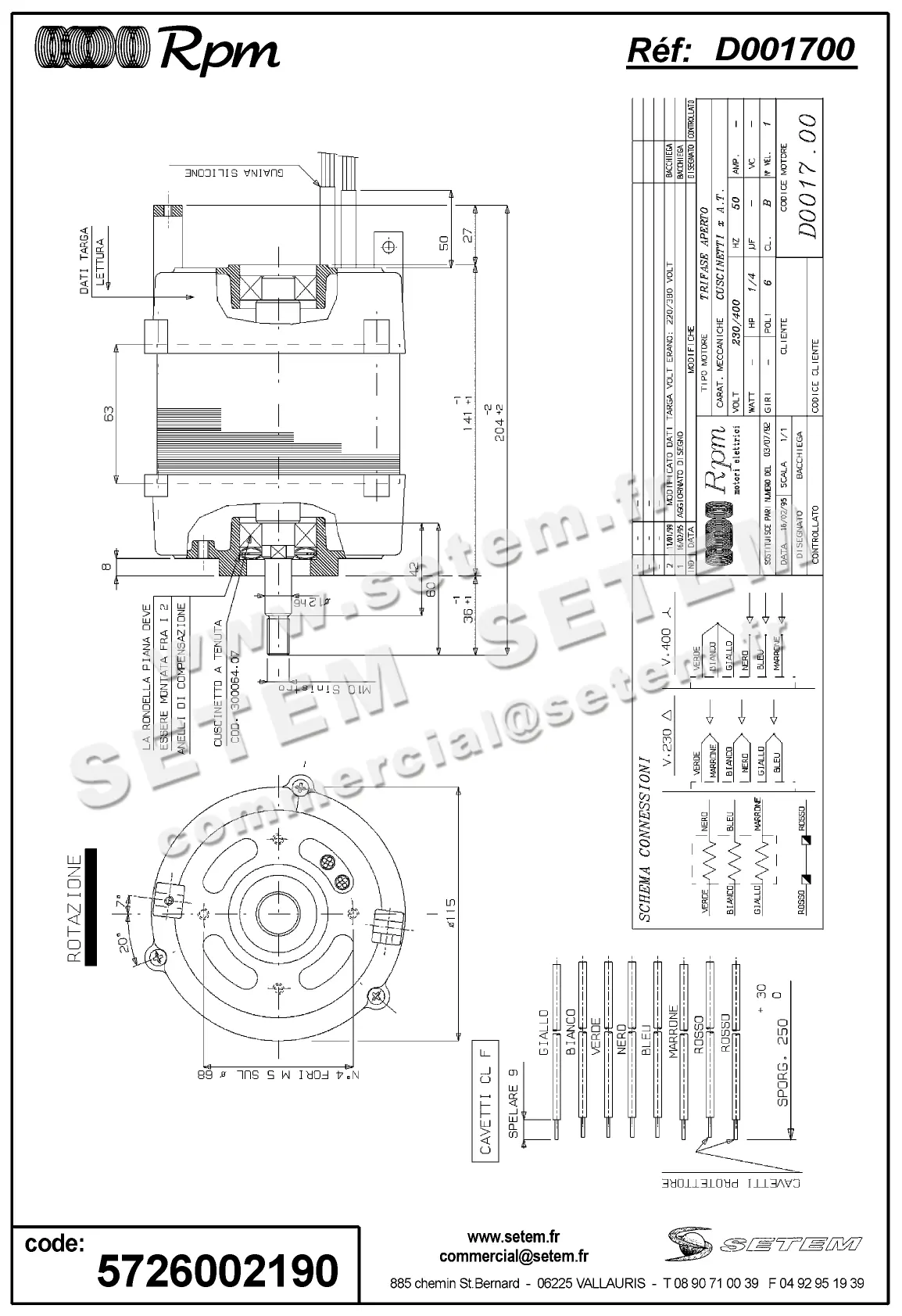 5726002190-MOTEUR RPM D001700