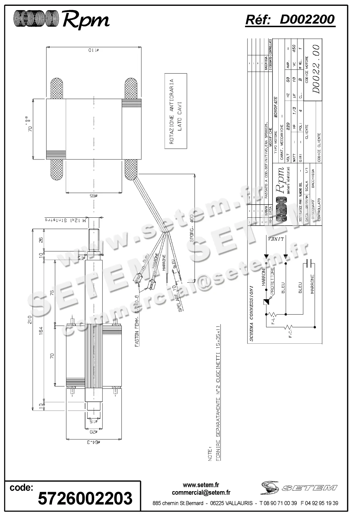 5726002203-MOTEUR RPM D002200