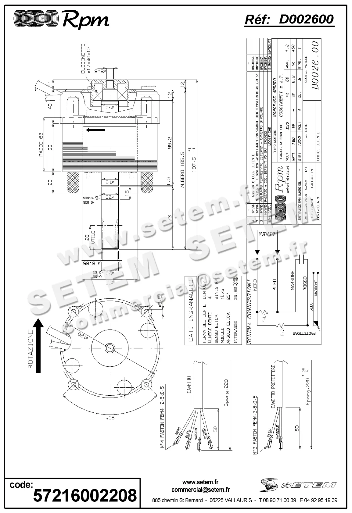 5726002208-MOTEUR RPM D002600