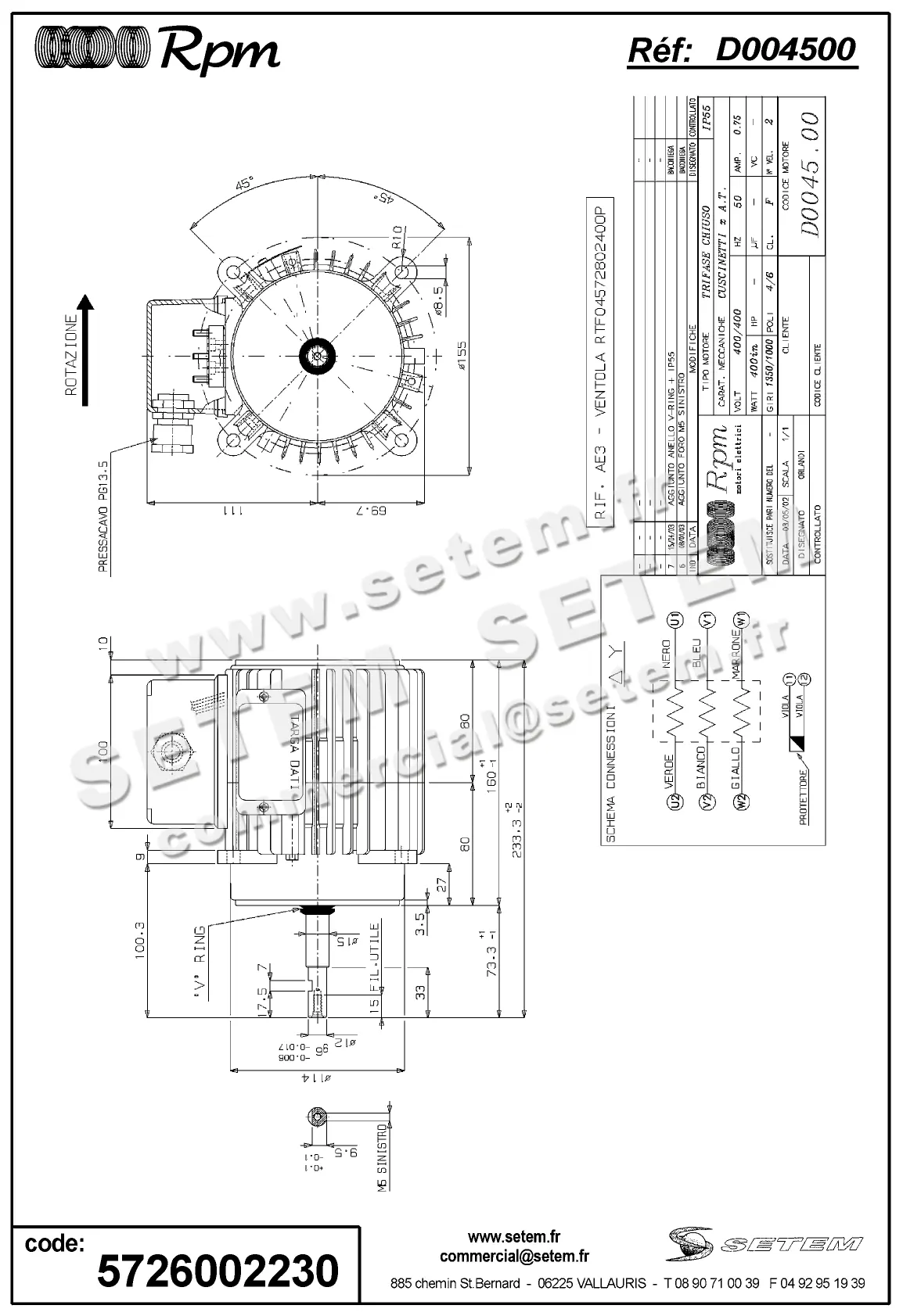 5726002230-MOTEUR RPM D004500