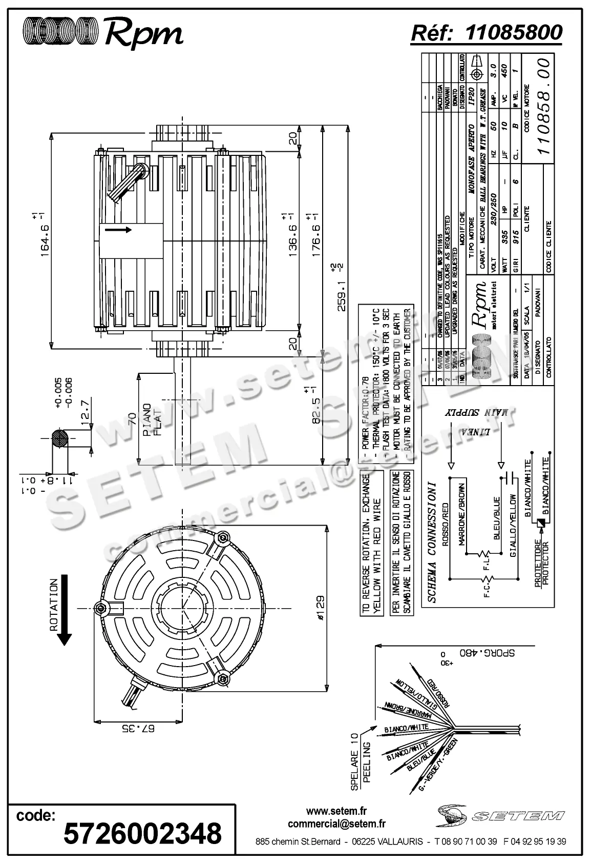 5726002348-MOTEUR RPM 11085800