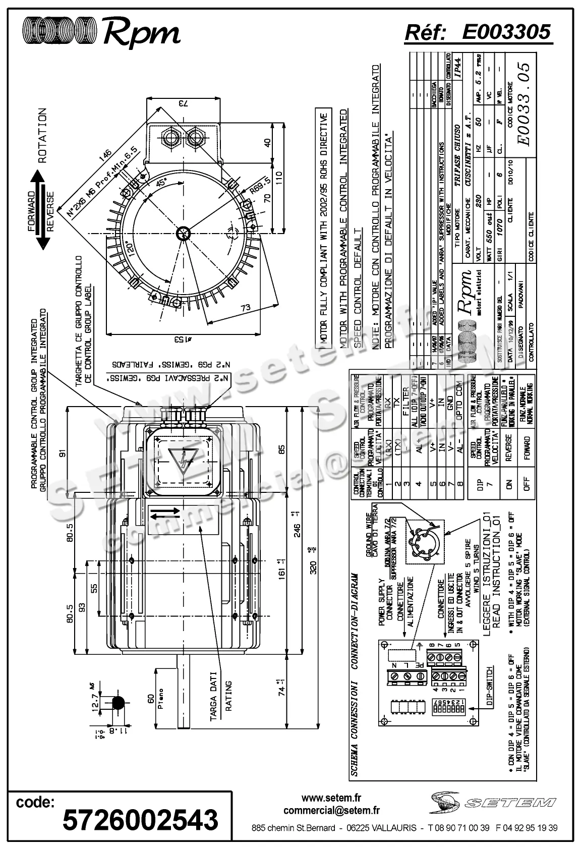 5726002543-MOTEUR RPM E003305