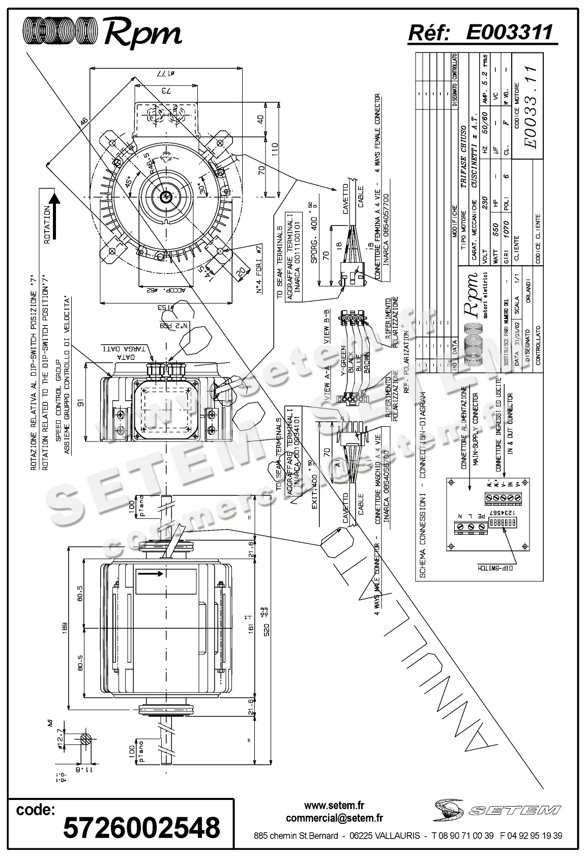 5726002548-MOTEUR RPM E003311