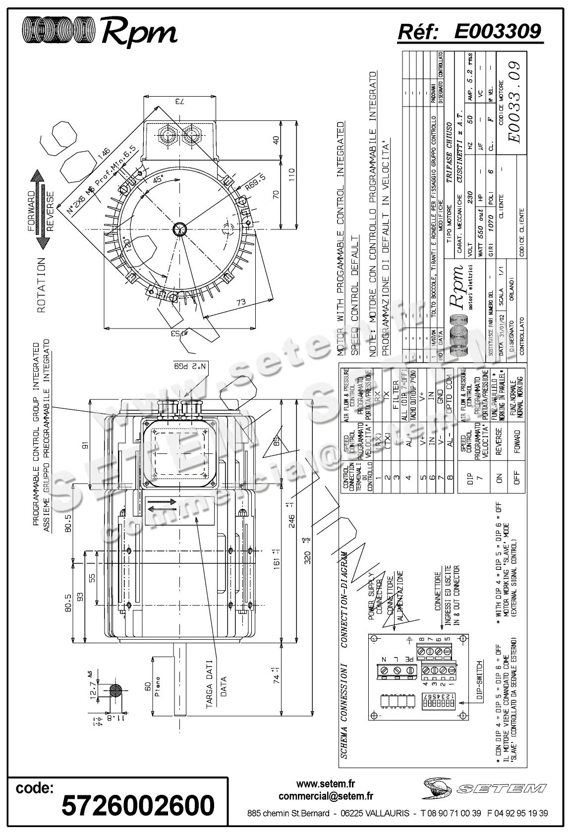 5726002600-MOTEUR RPM E003309