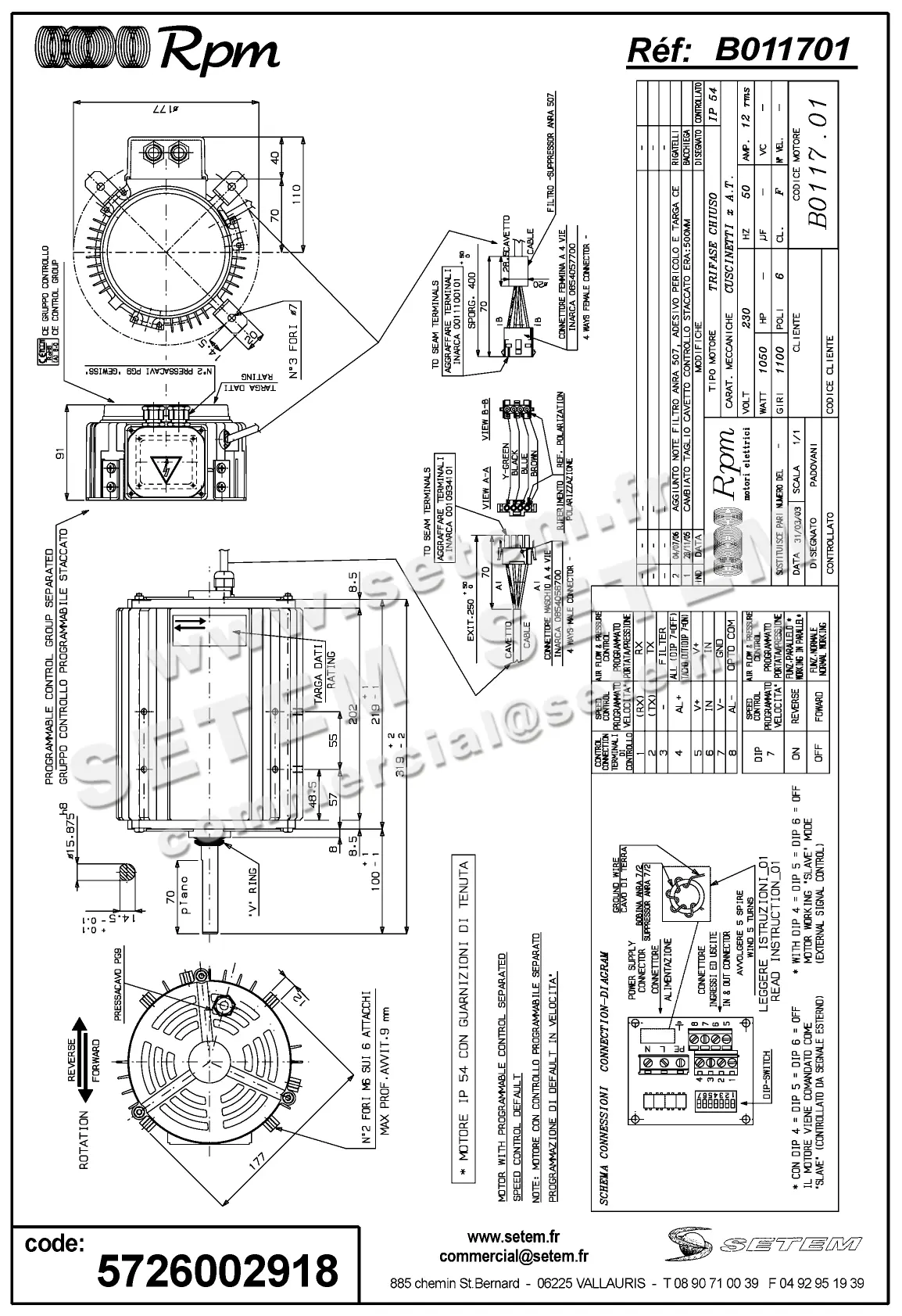 5726002918-MOTEUR RPM B011701