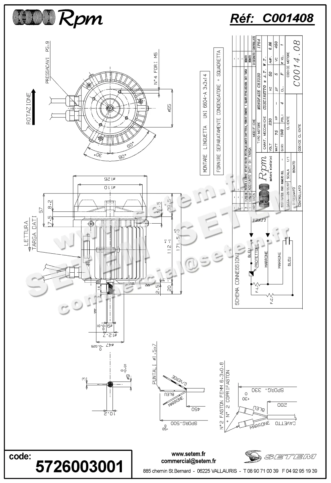 5726003001-MOTEUR RPM C001408