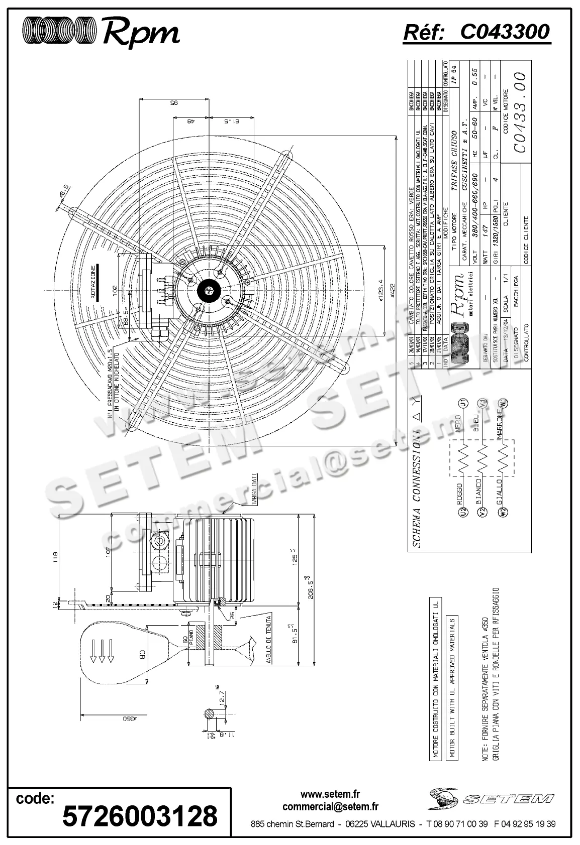 5726003128-VENTILATEUR RPM C043300