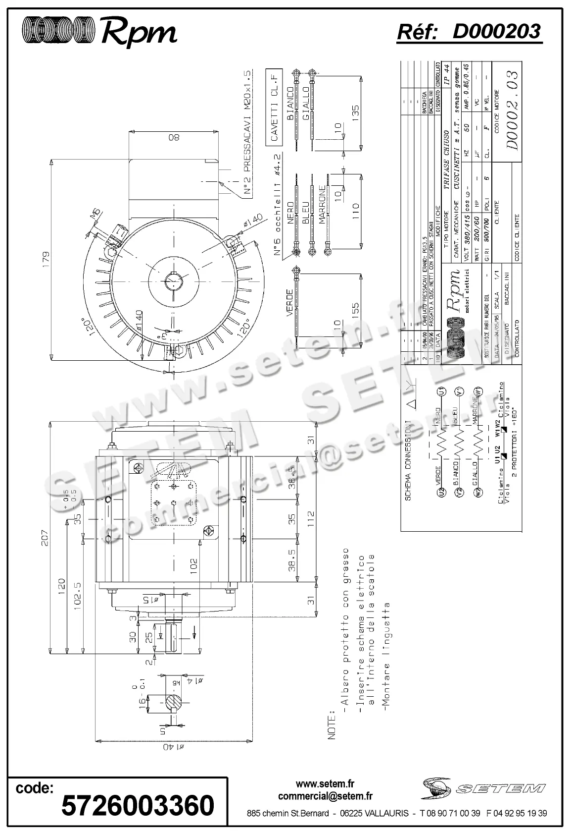 5726003360-MOTEUR RPM D000203