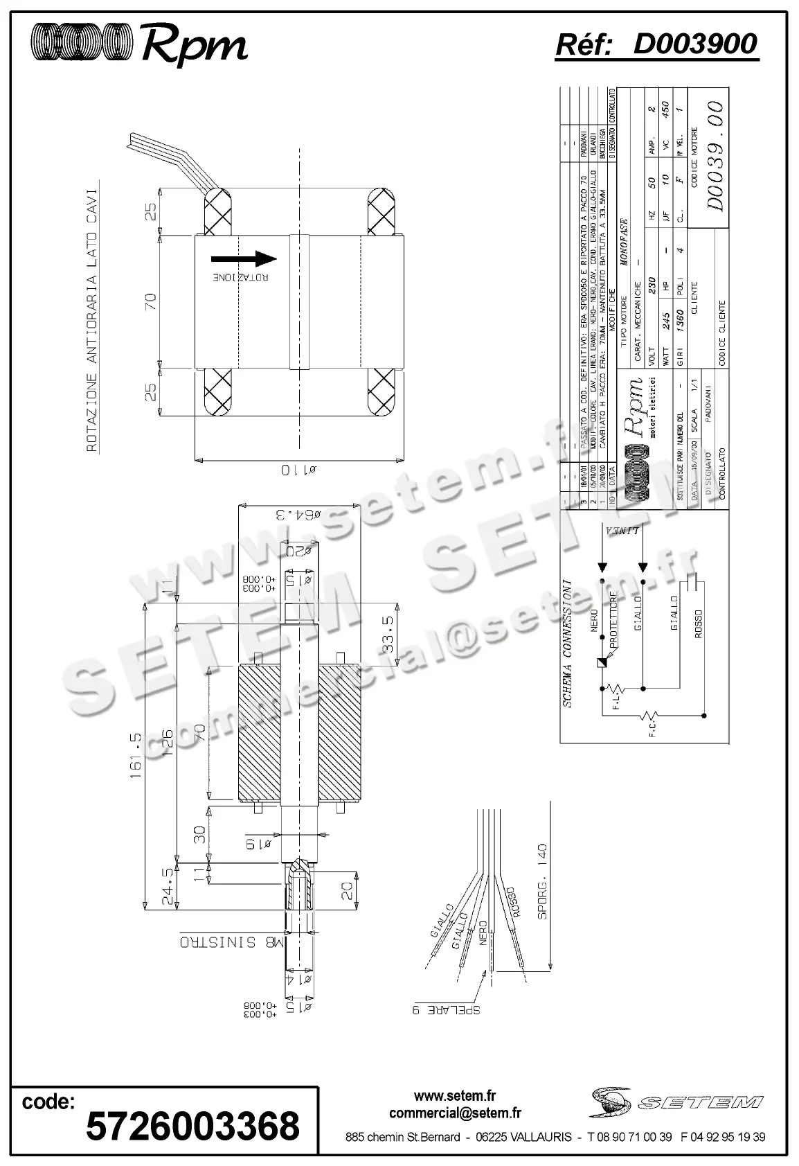 5726003368-MOTEUR RPM D003900