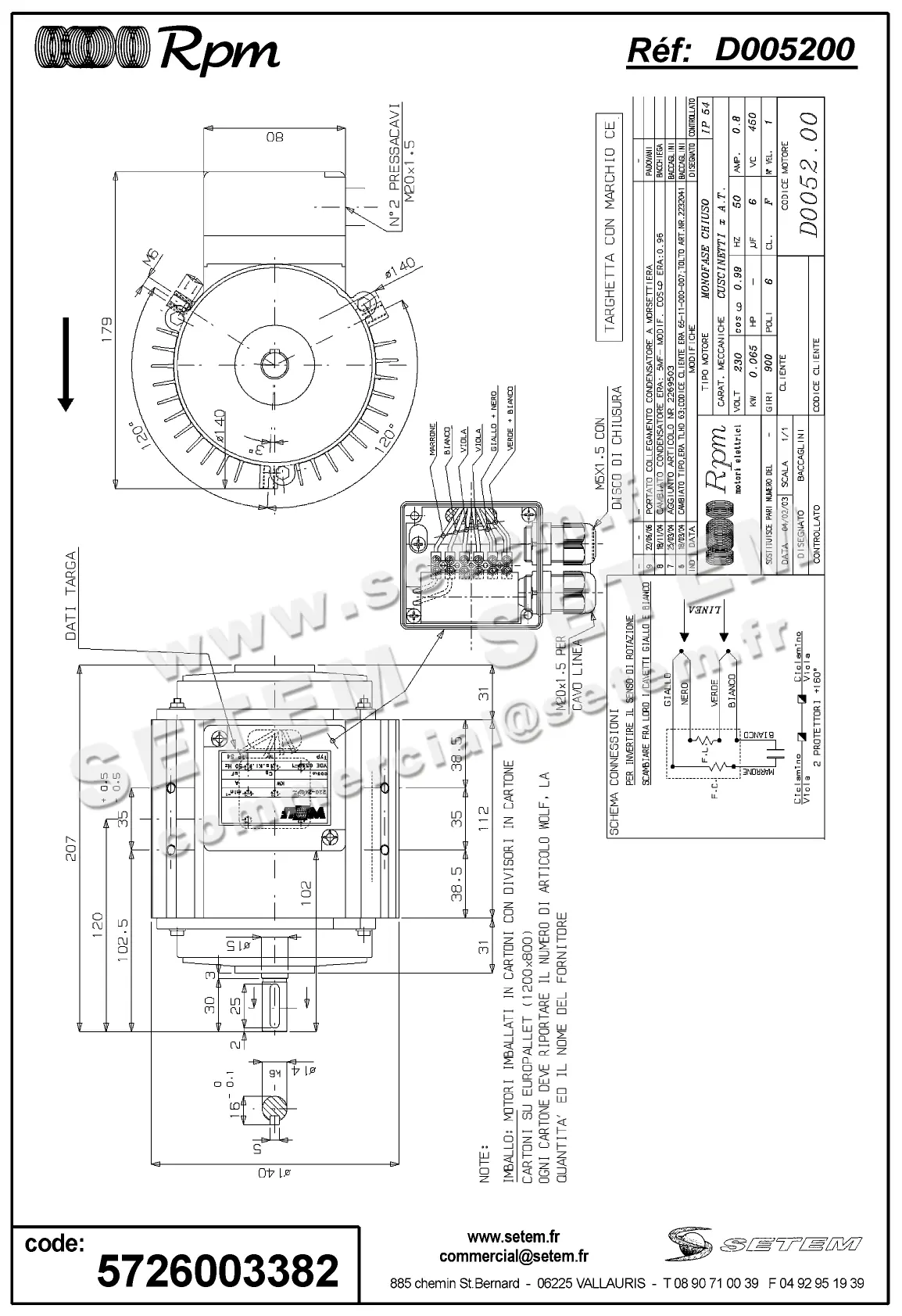5726003382-MOTEUR RPM D005200